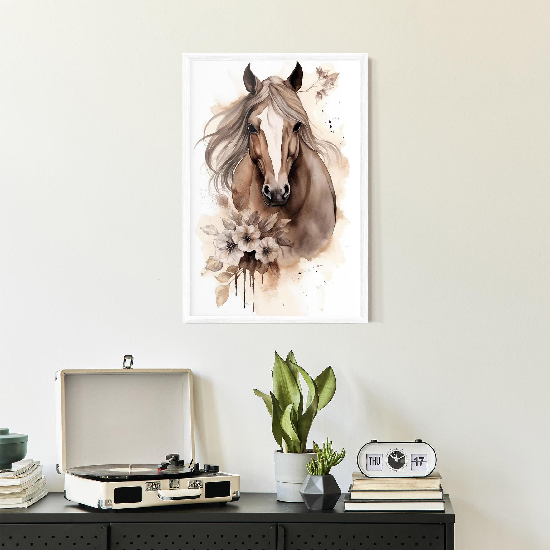Gerahmte Poster Flower Brown Horse mockup 2
