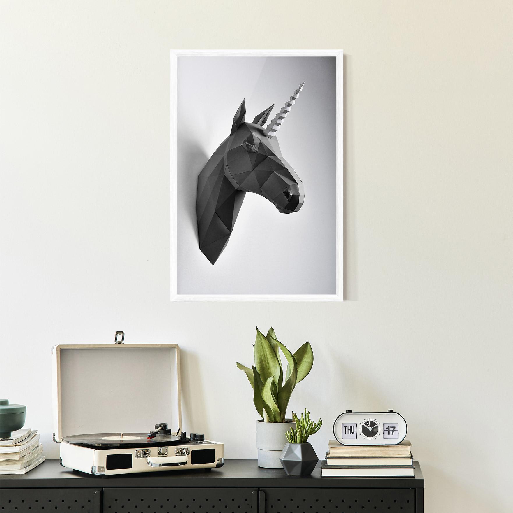 Gerahmte Poster Geometrical Unicorn mockup 2