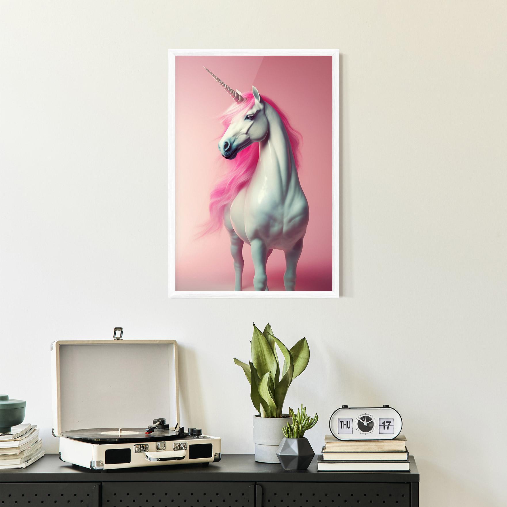 Gerahmte Poster Pink Unicorn mockup 2