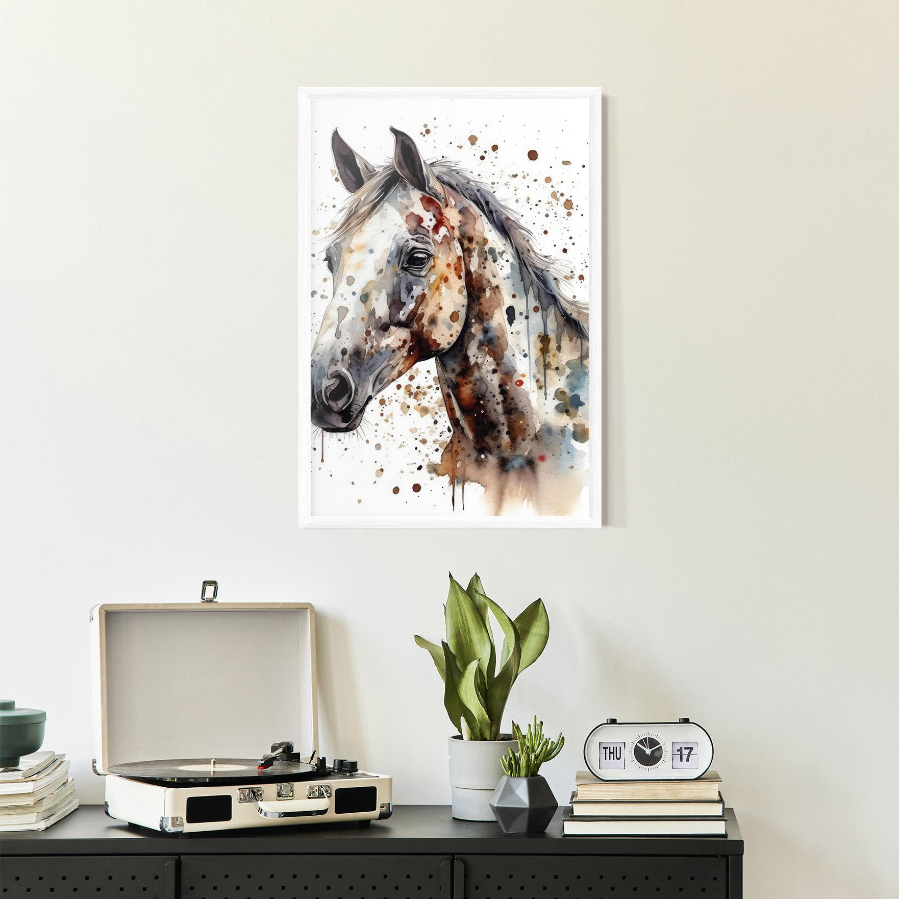 Gerahmte Poster Watercolor Horse mockup 2