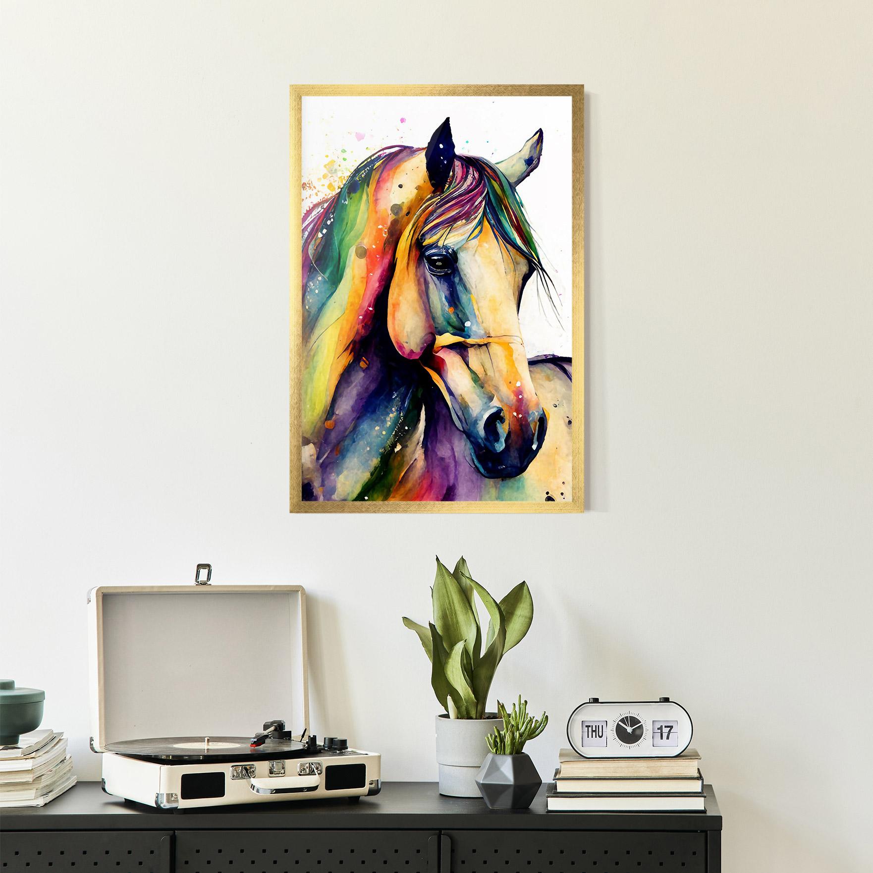 Gerahmte Poster Colorful Horse mockup 2