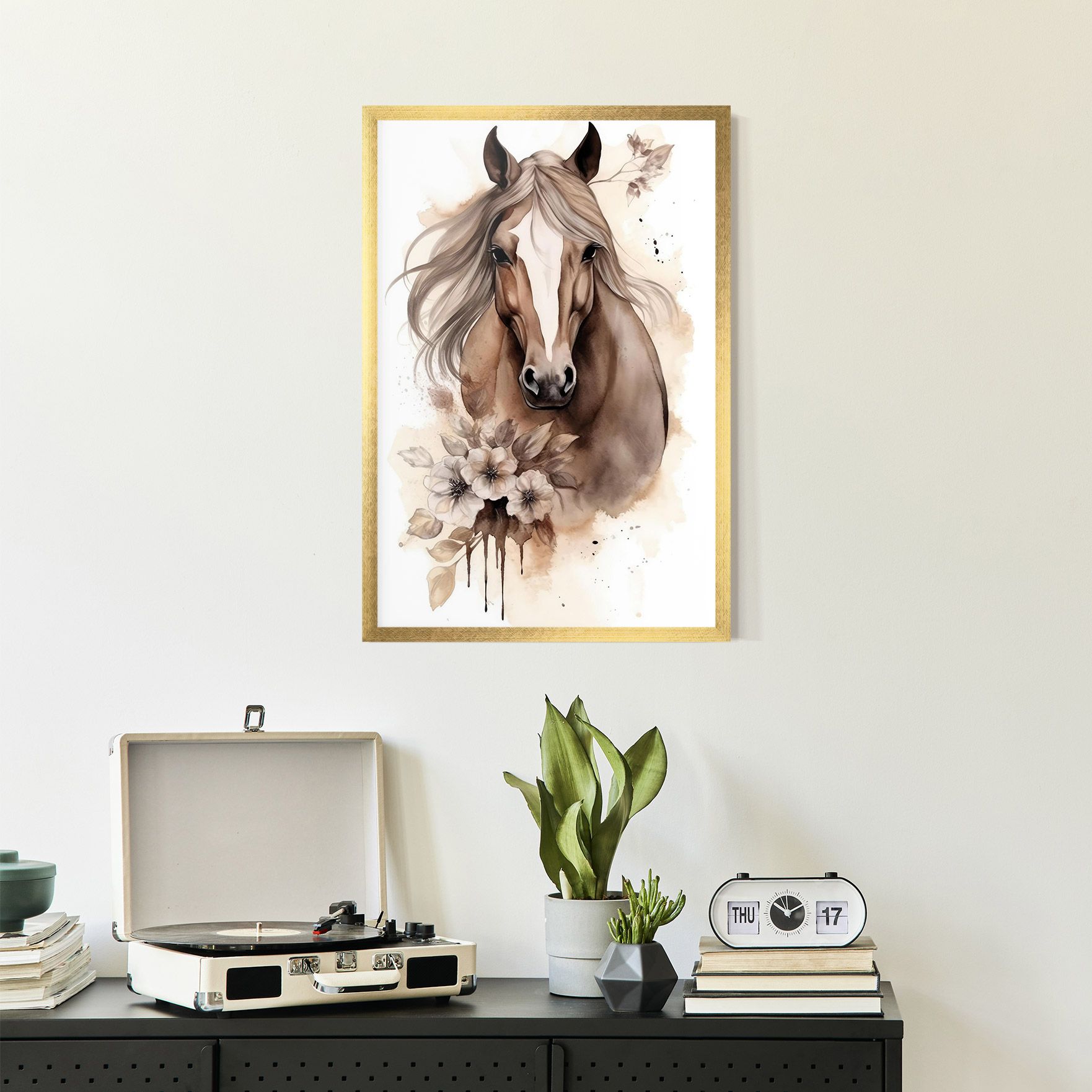 Flower Brown Horse mockup 2
