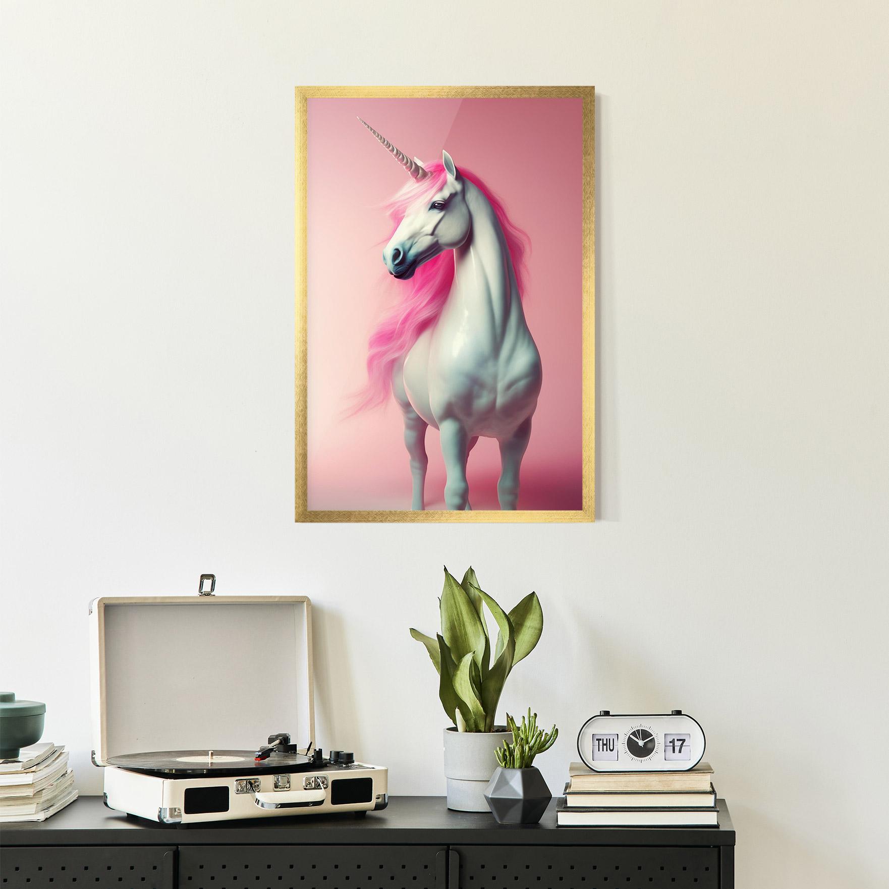 Gerahmte Poster Pink Unicorn mockup 2