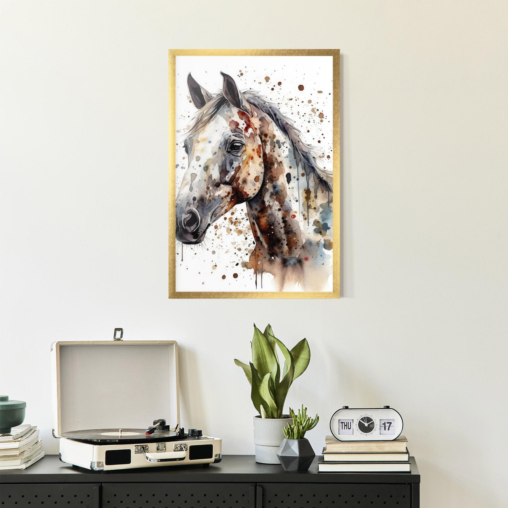 Gerahmte Poster Watercolor Horse mockup 2