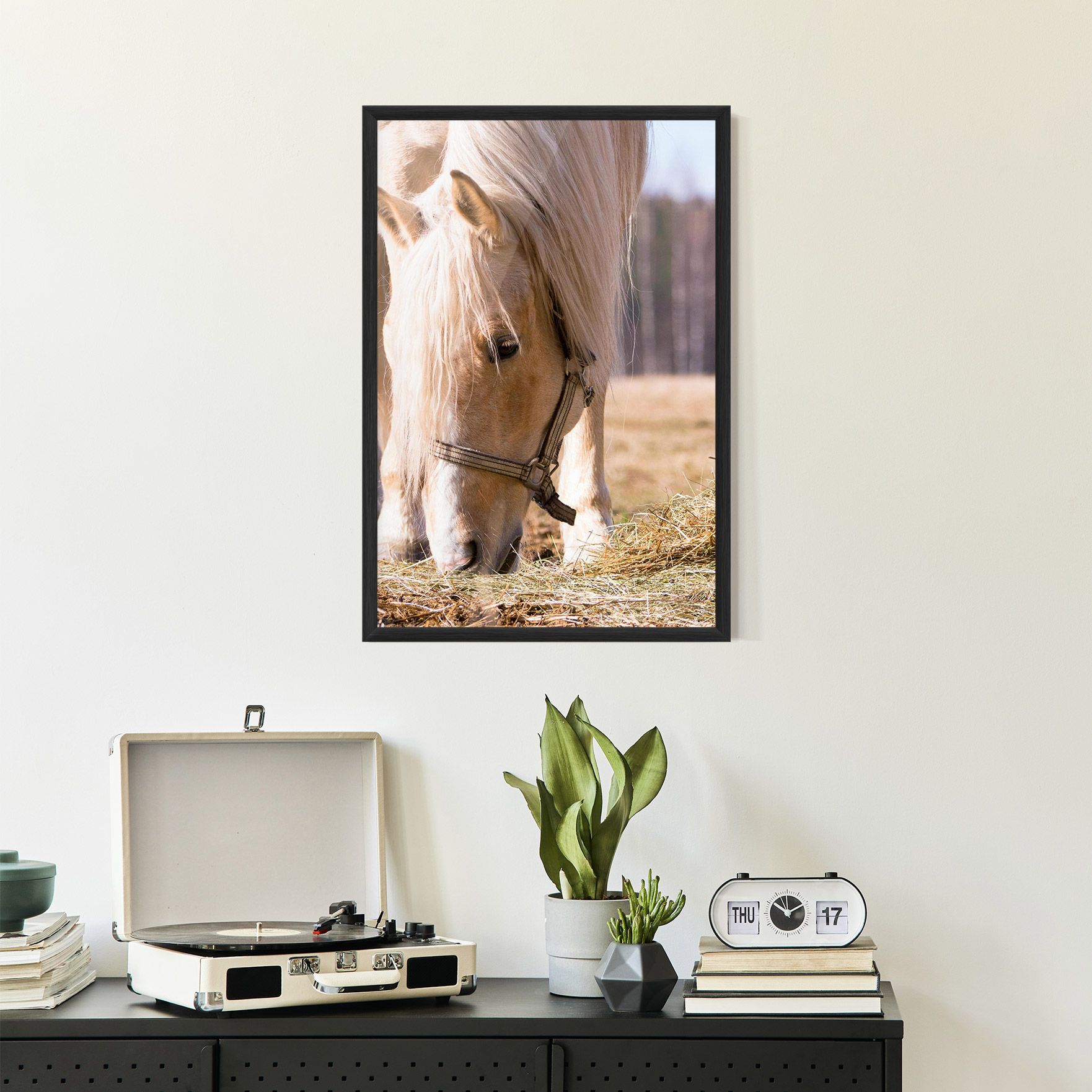 Cream Horse Eating mockup 2