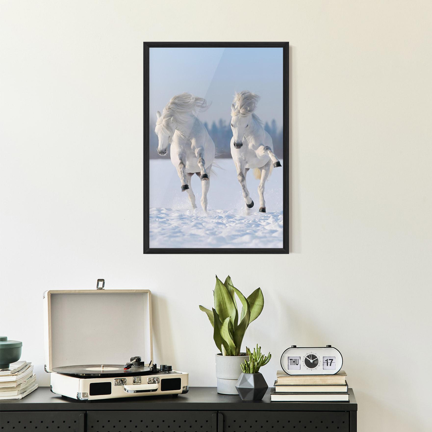 Gerahmte Poster Happy Horses Running mockup 2