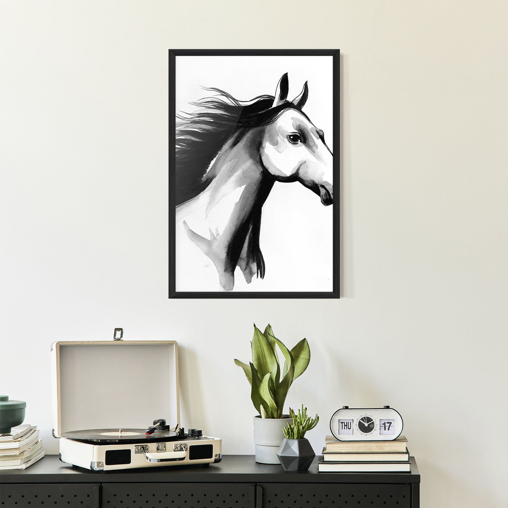 Ink Watercolor Horse mockup 2