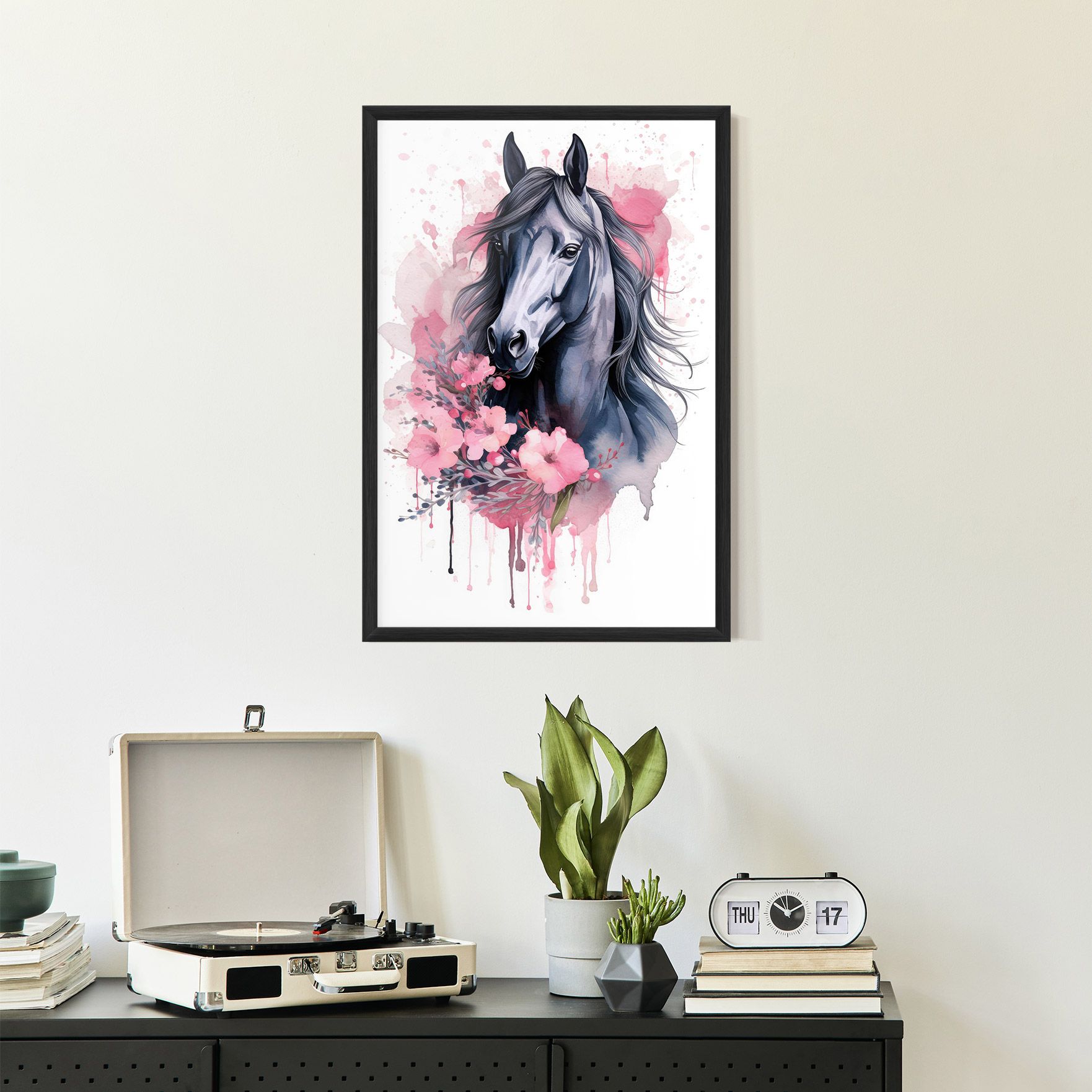 Pink Flowers Horse mockup 2