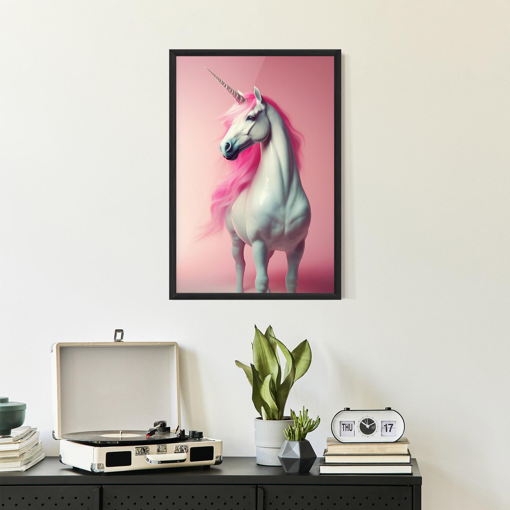 Gerahmte Poster Pink Unicorn mockup 2