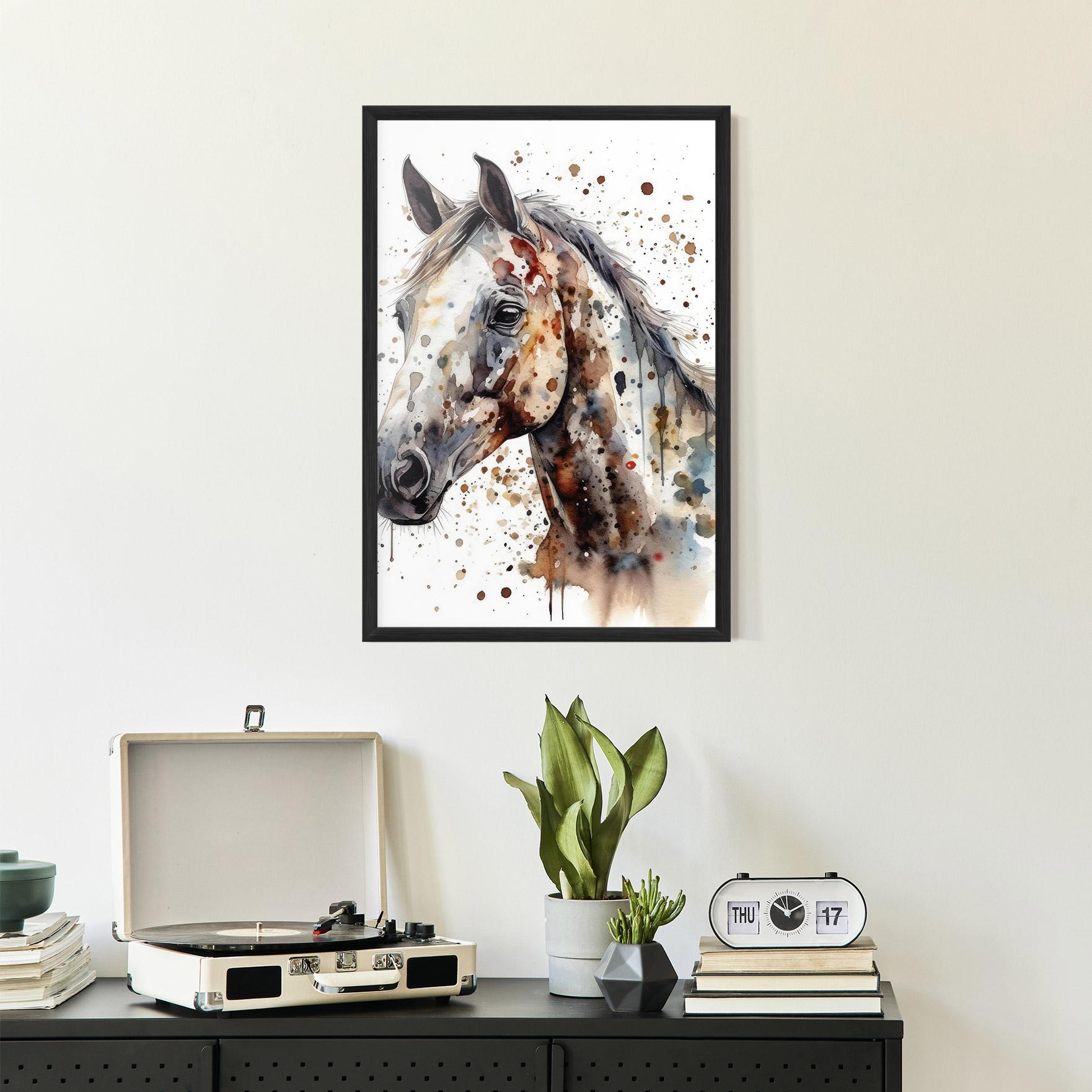 Gerahmte Poster Watercolor Horse mockup 2