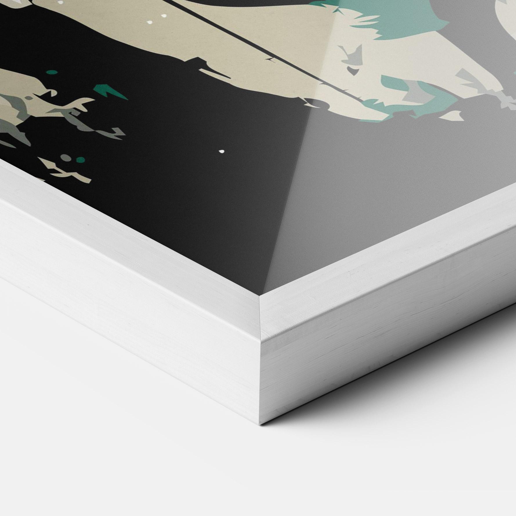 Gerahmte Poster Black Green Horse mockup 3