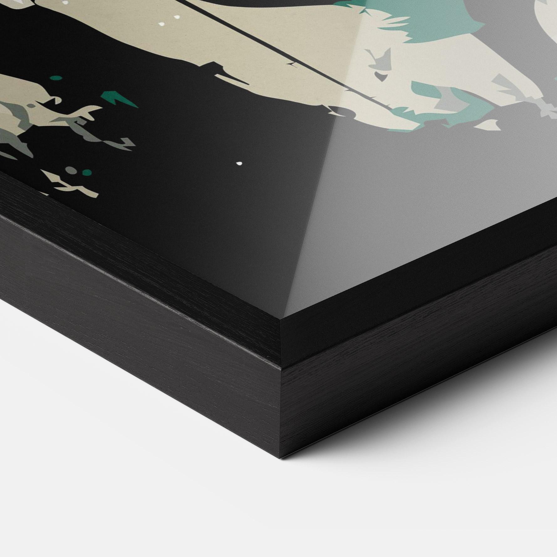 Gerahmte Poster Black Green Horse mockup 3