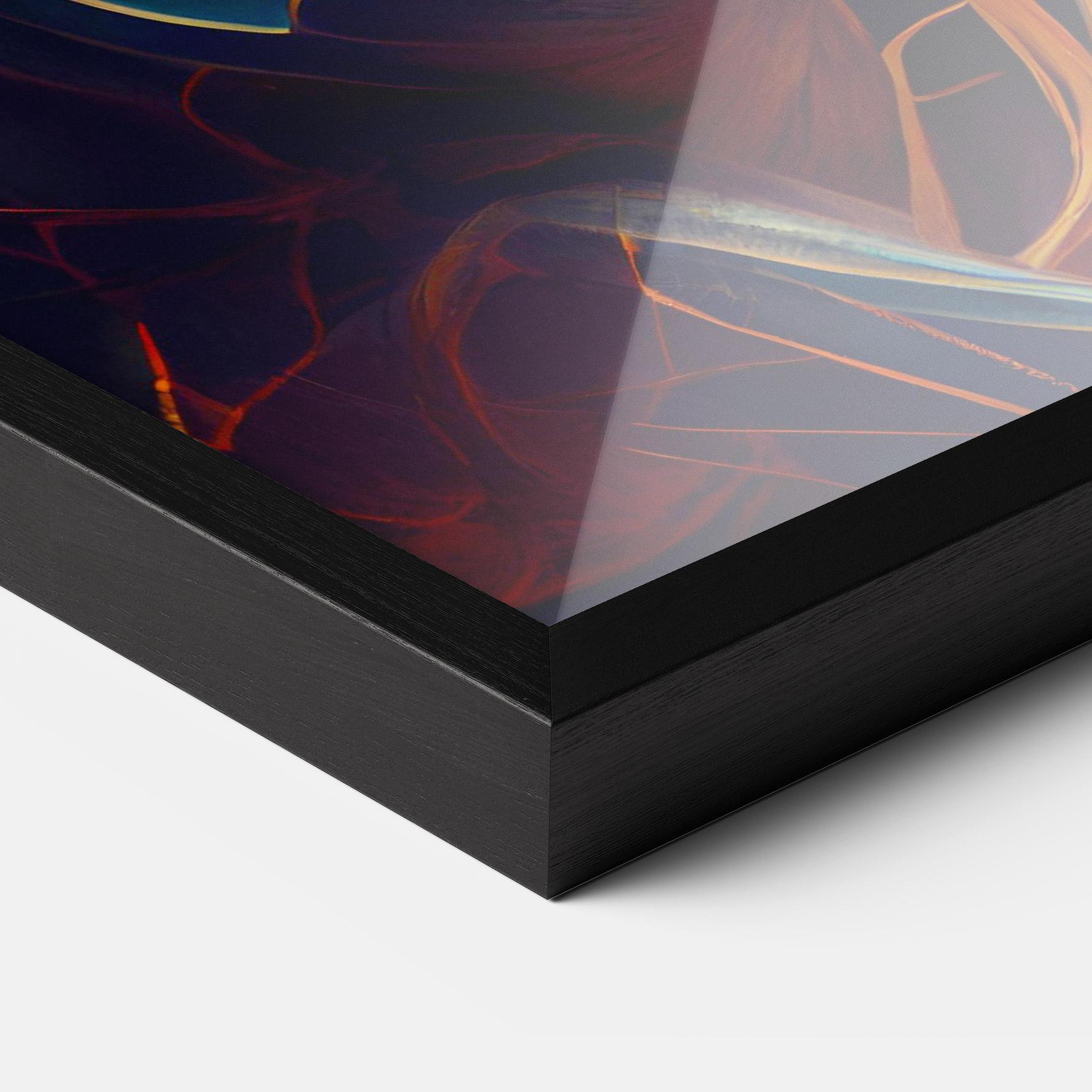 Gerahmte Poster Fire Lines Horse mockup 3