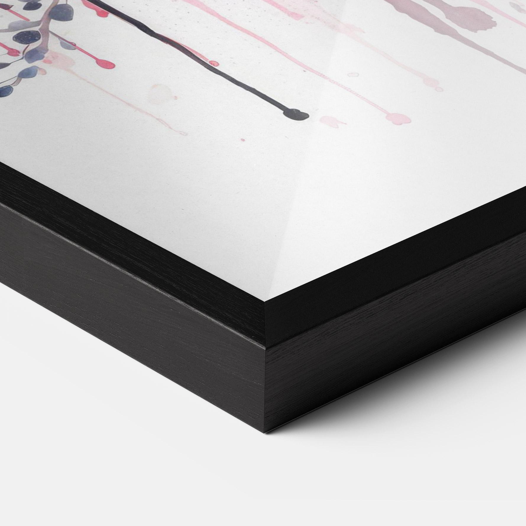 Gerahmte Poster Pink Flowers Horse mockup 3