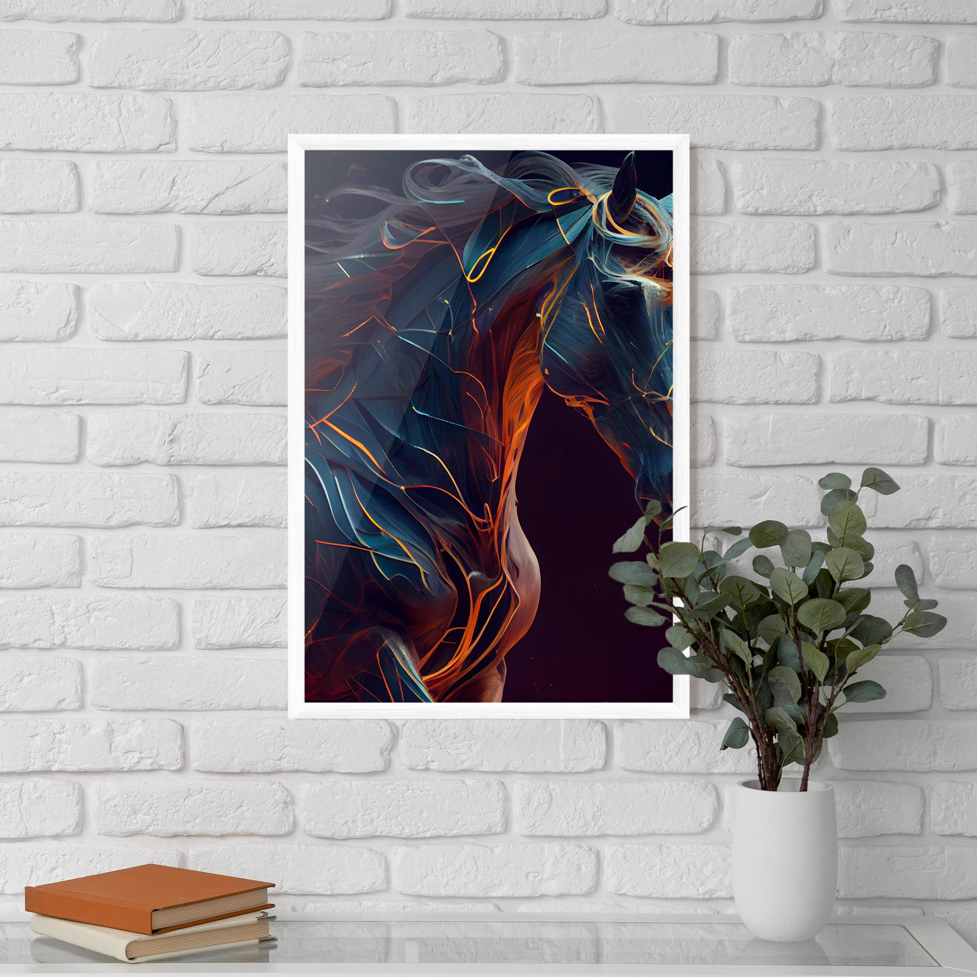 Gerahmte Poster Fire Lines Horse mockup 5