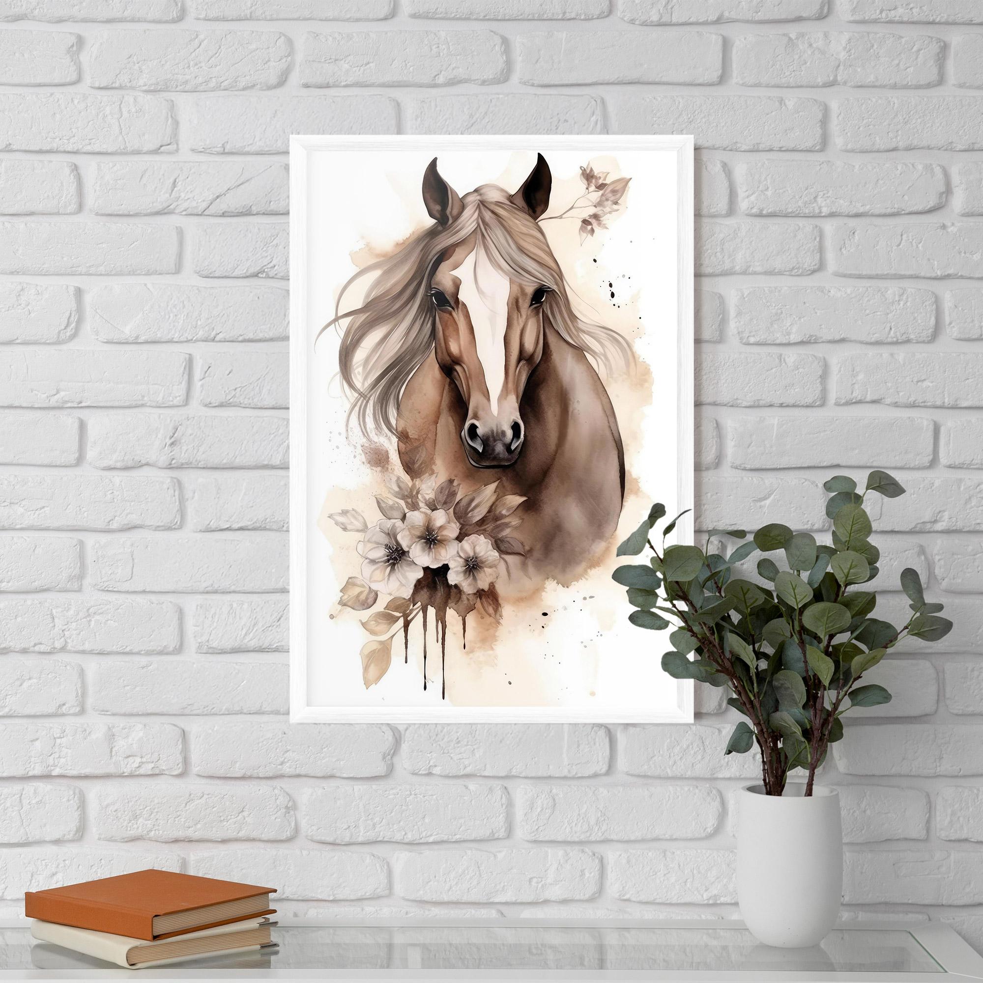 Gerahmte Poster Flower Brown Horse mockup 5