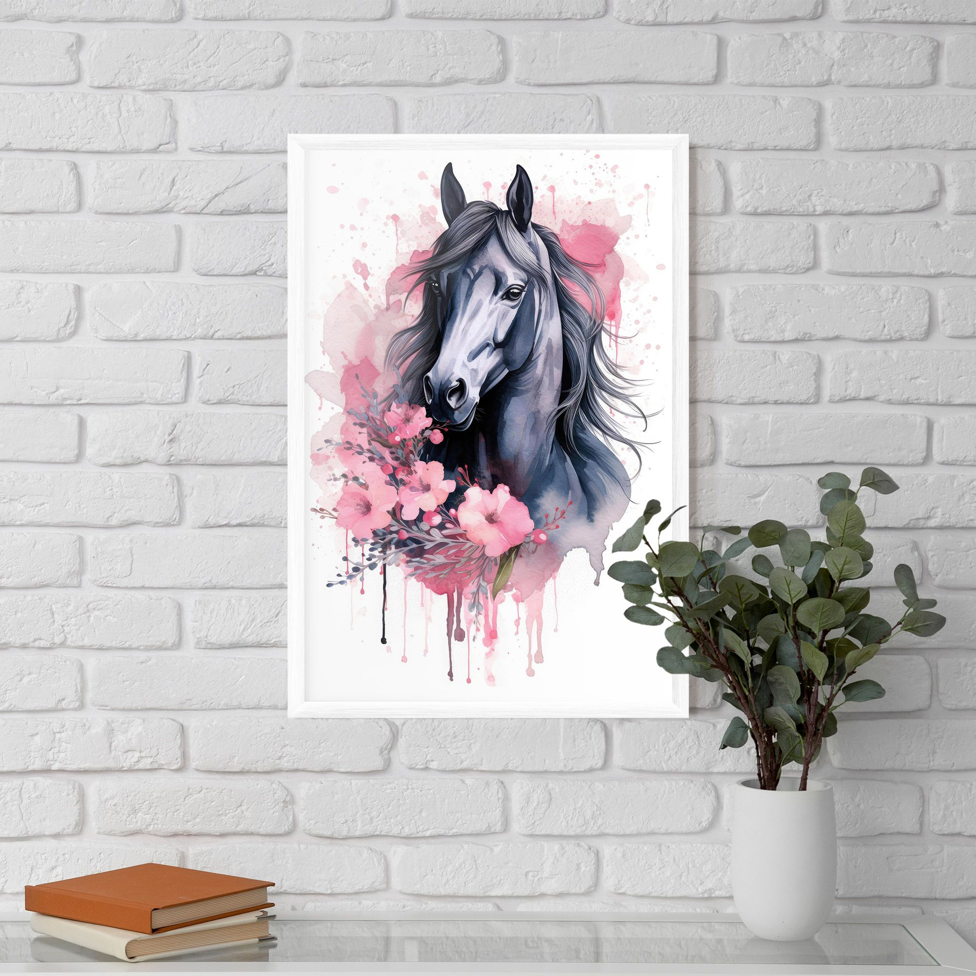 Pink Flowers Horse mockup 5