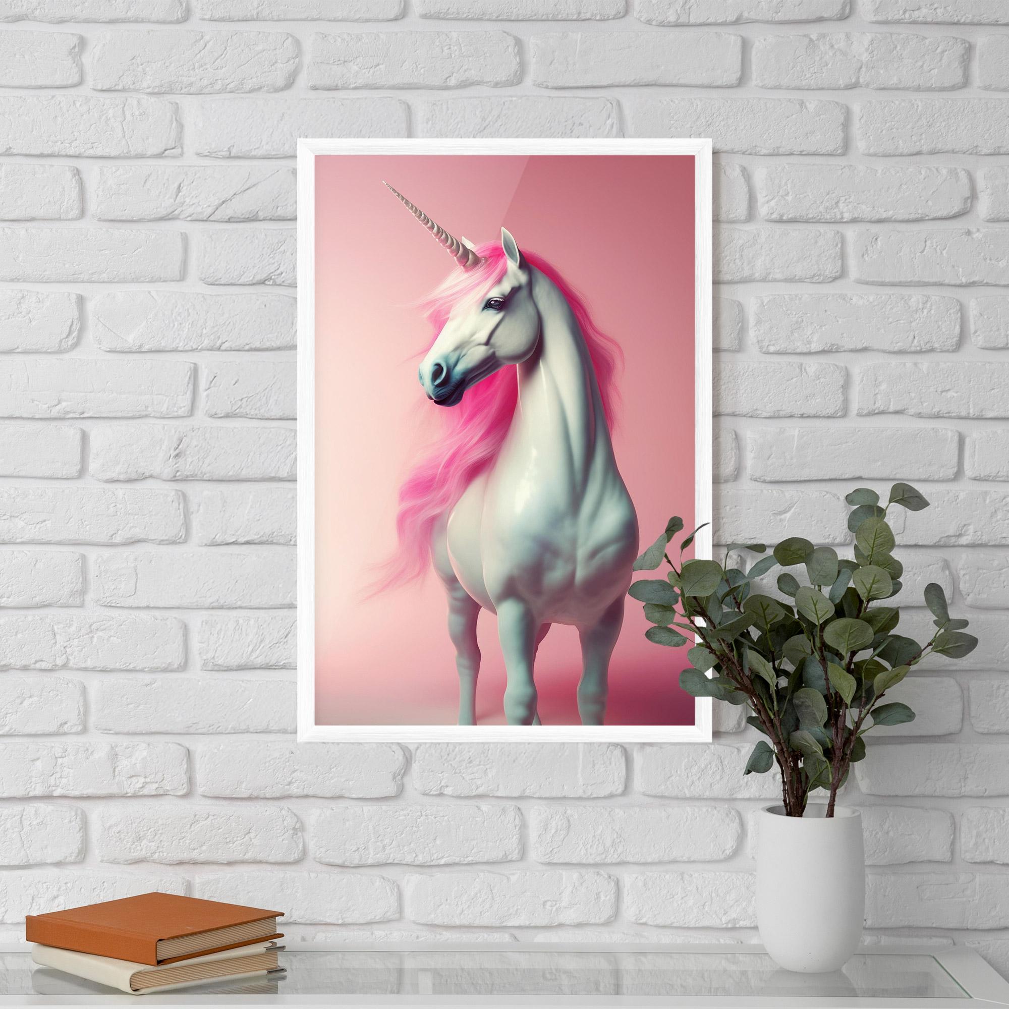 Gerahmte Poster Pink Unicorn mockup 5