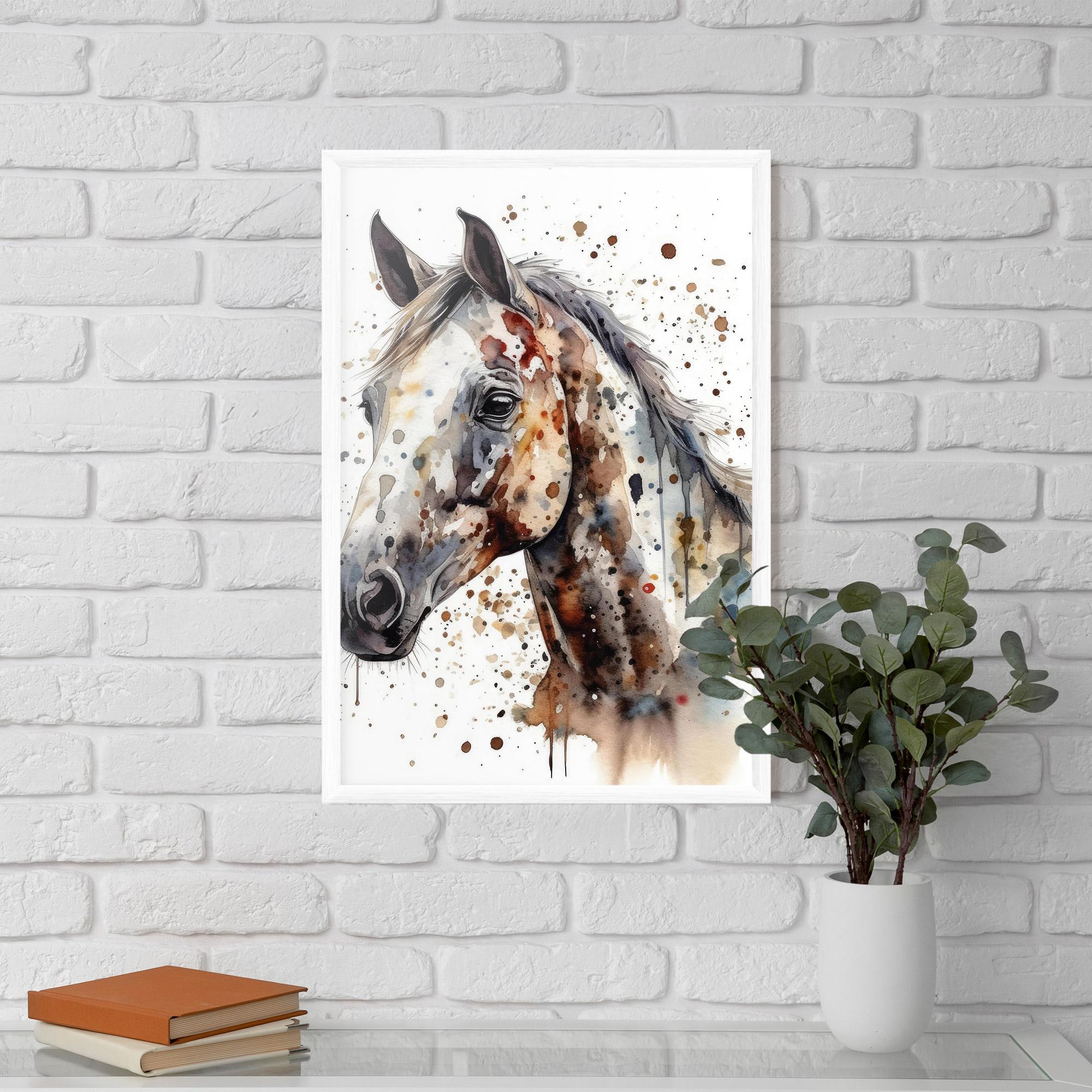 Gerahmte Poster Watercolor Horse mockup 5