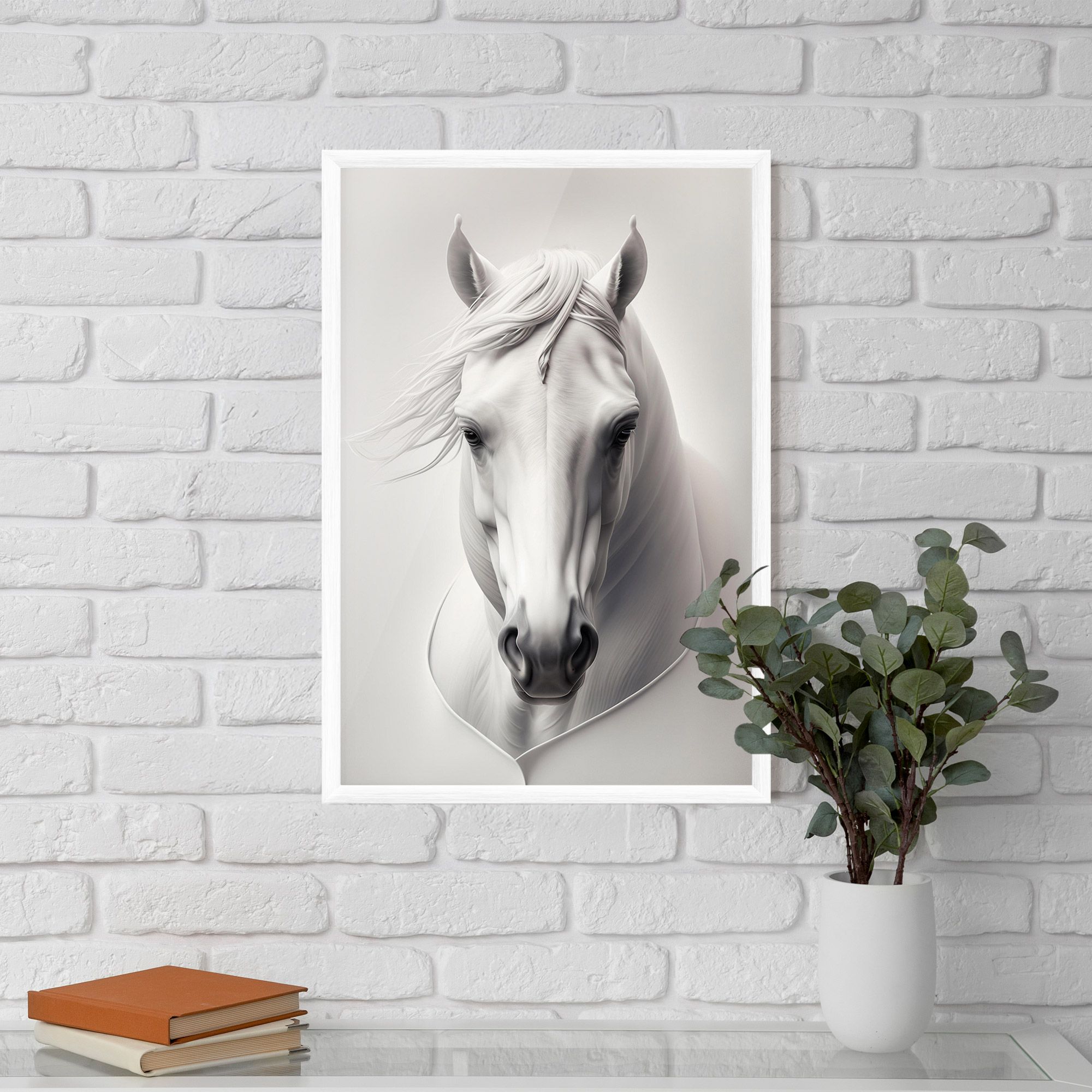 White Horse Portrait mockup 5