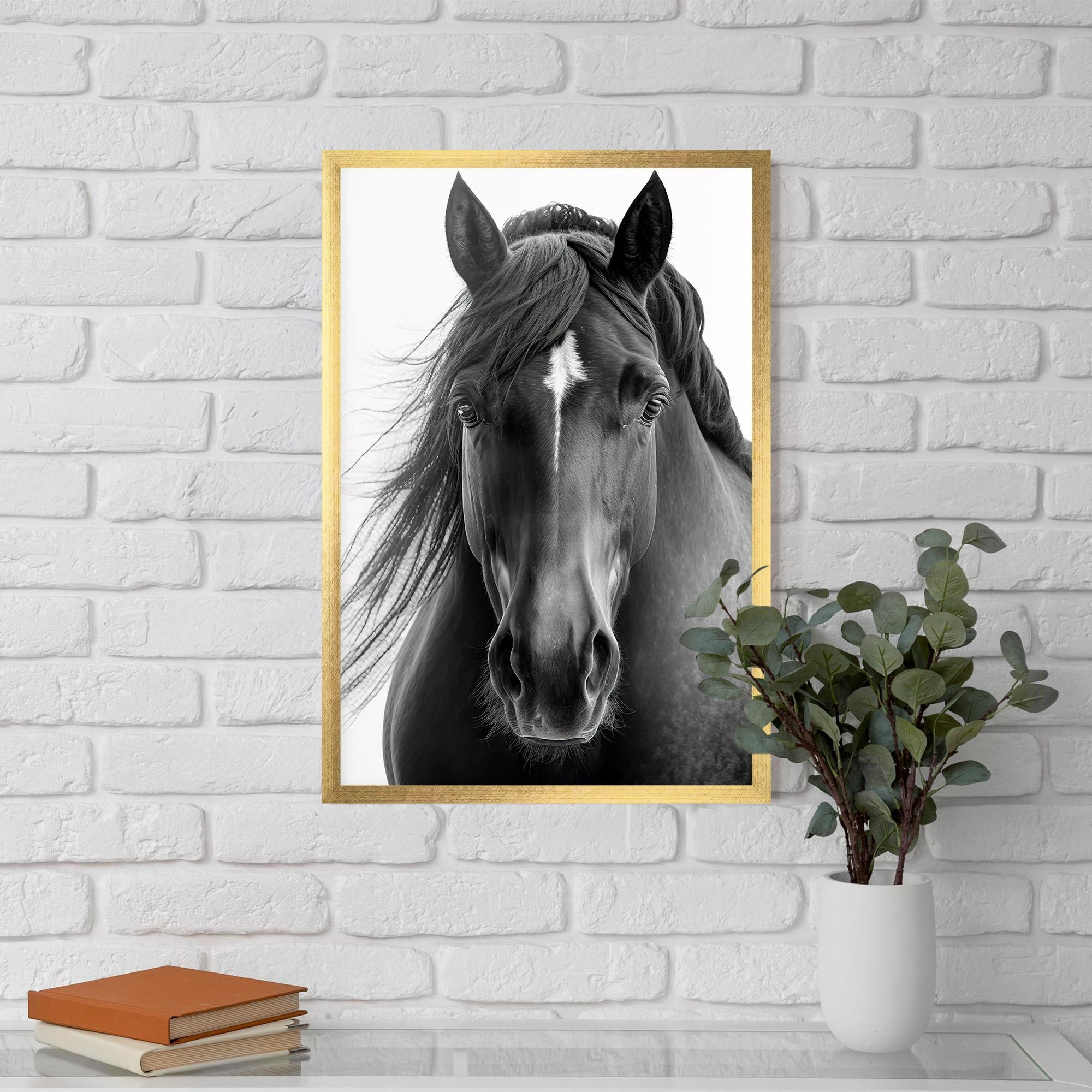Gerahmte Poster Close Up Horse mockup 5