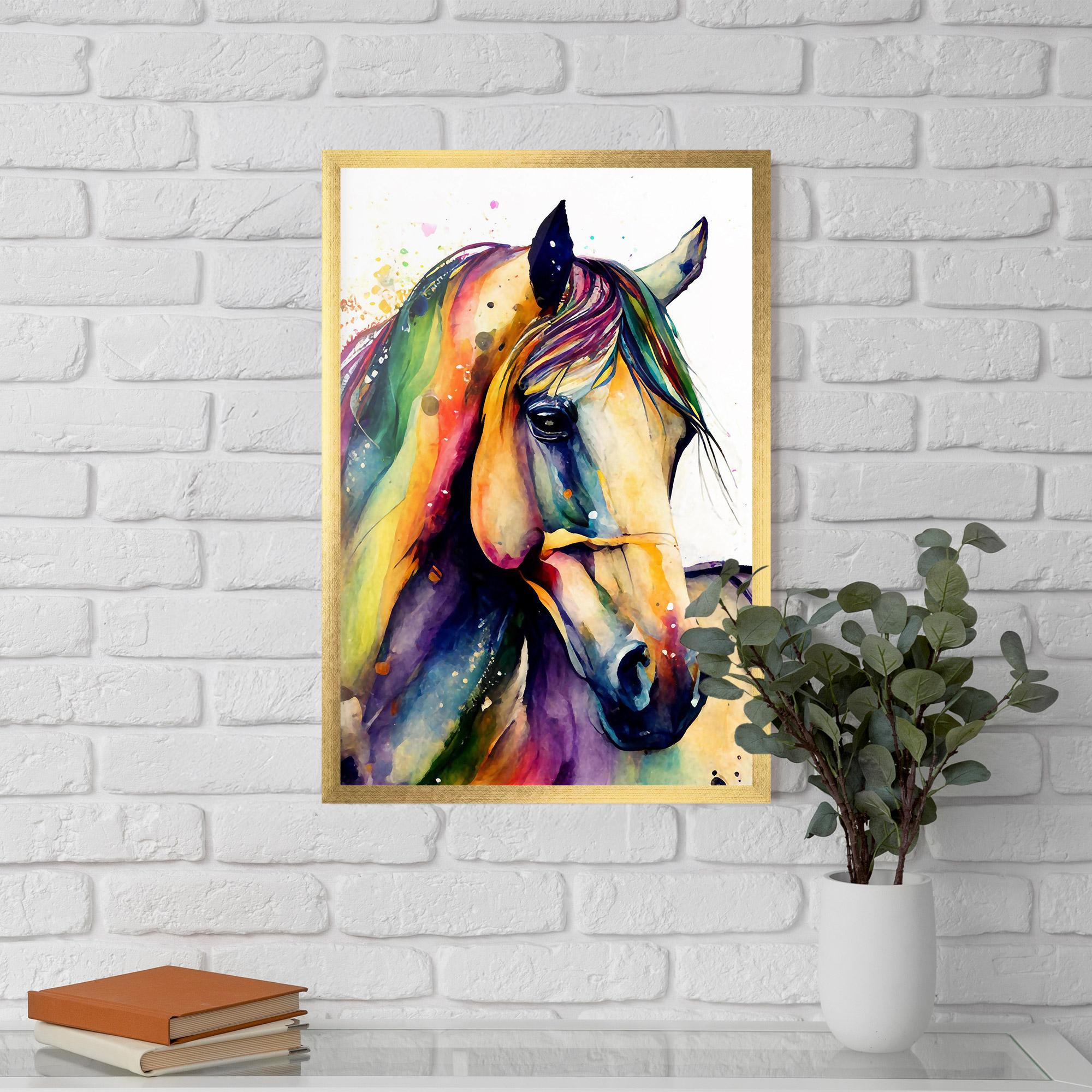 Gerahmte Poster Colorful Horse mockup 5