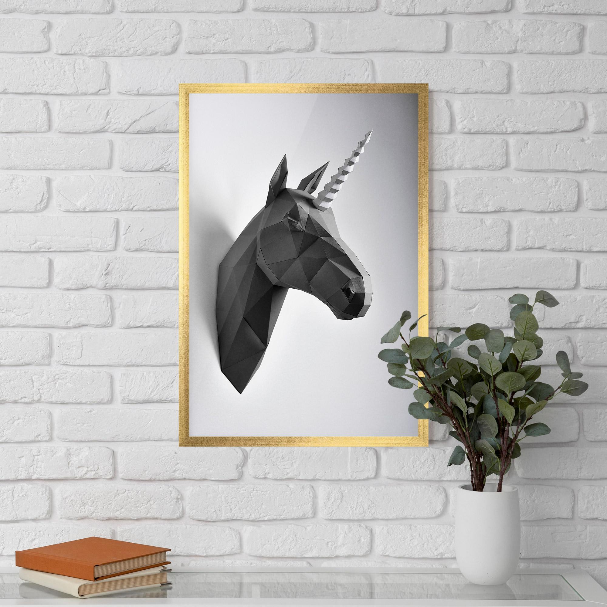Gerahmte Poster Geometrical Unicorn mockup 5