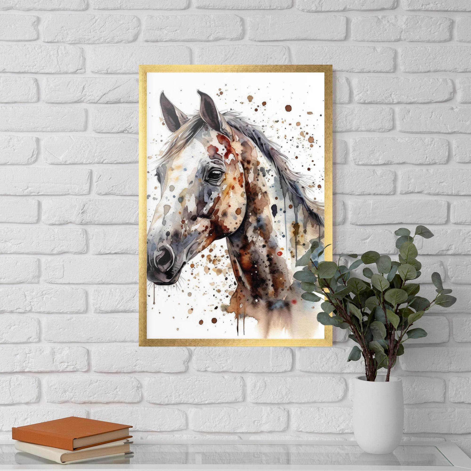 Gerahmte Poster Watercolor Horse mockup 5