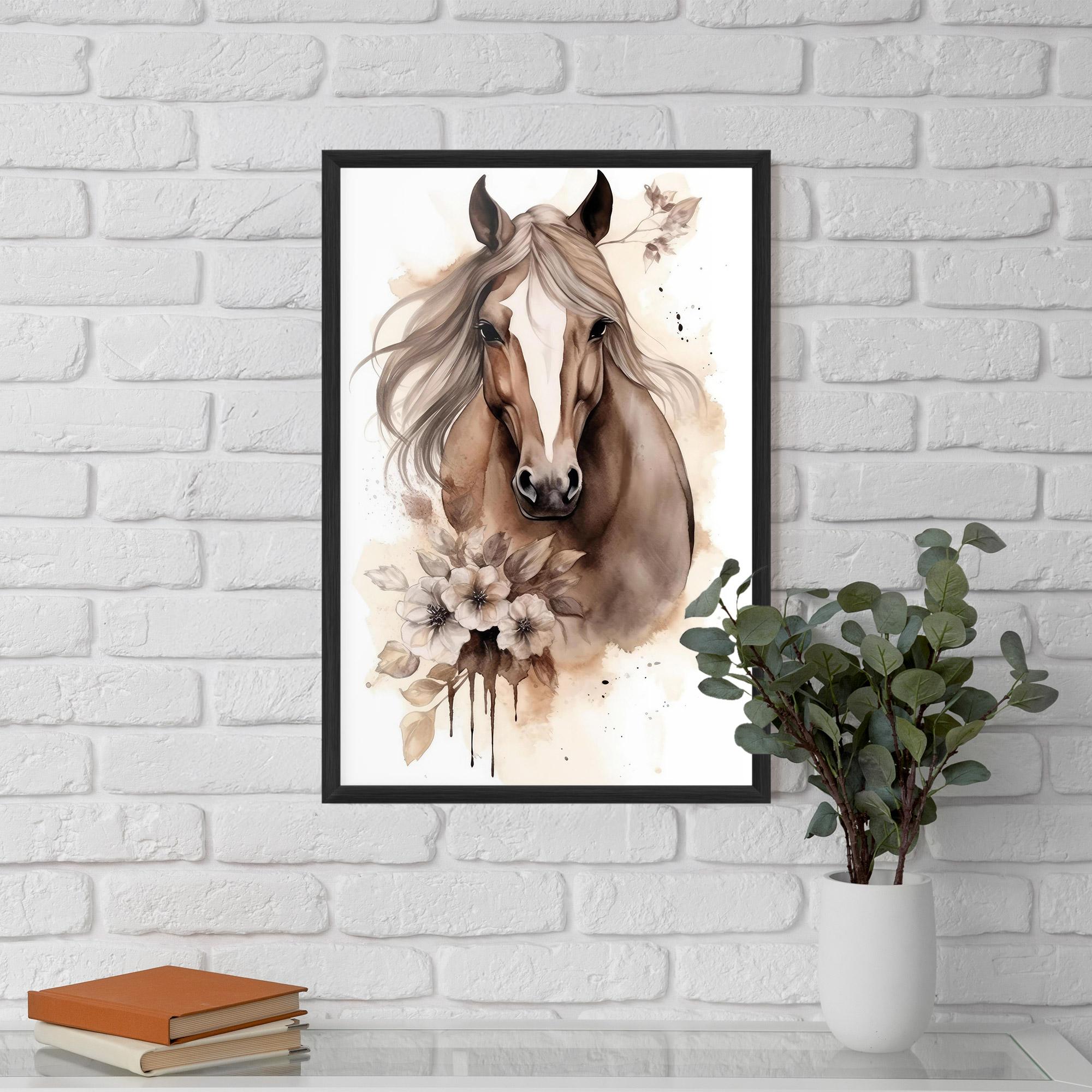 Gerahmte Poster Flower Brown Horse mockup 5