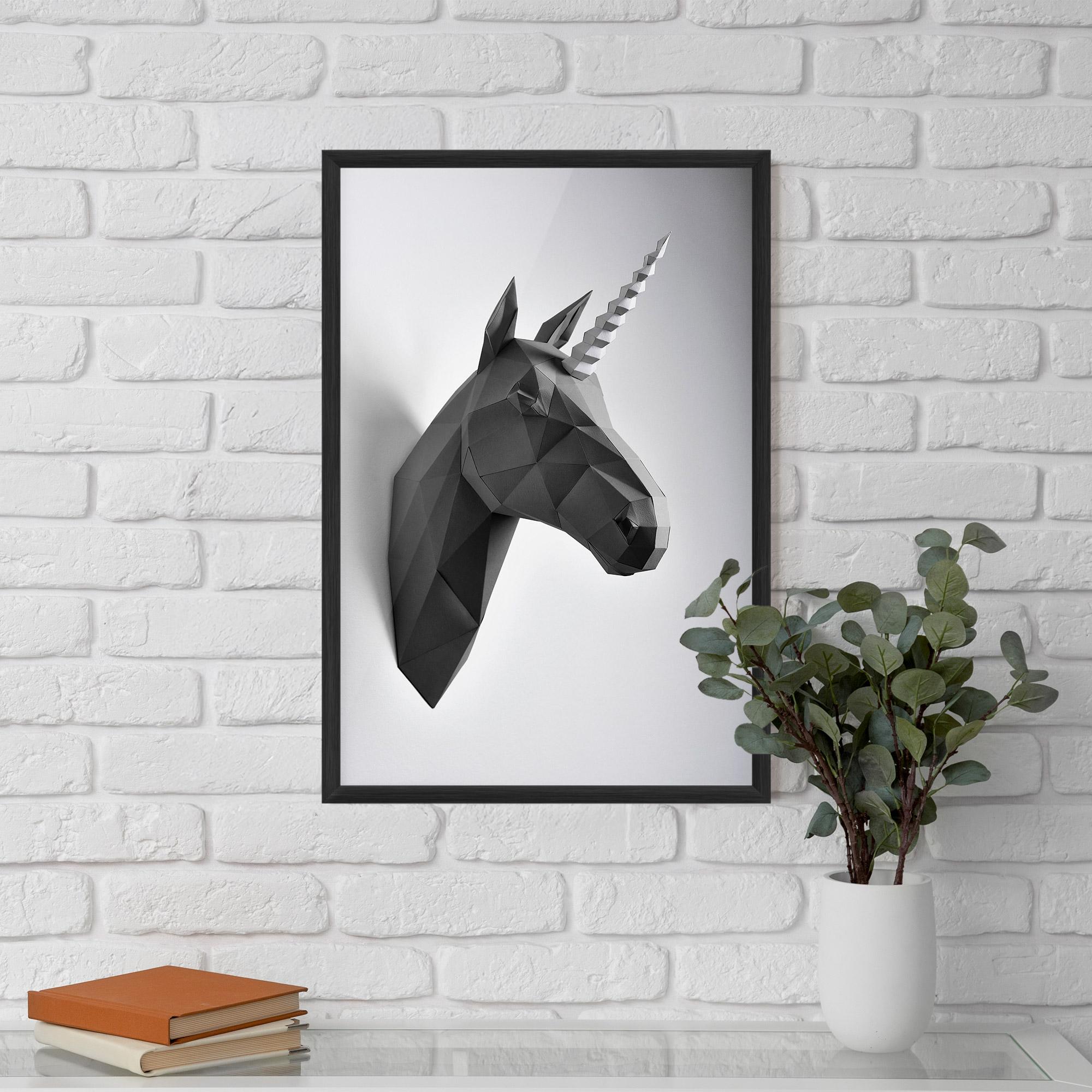 Gerahmte Poster Geometrical Unicorn mockup 5