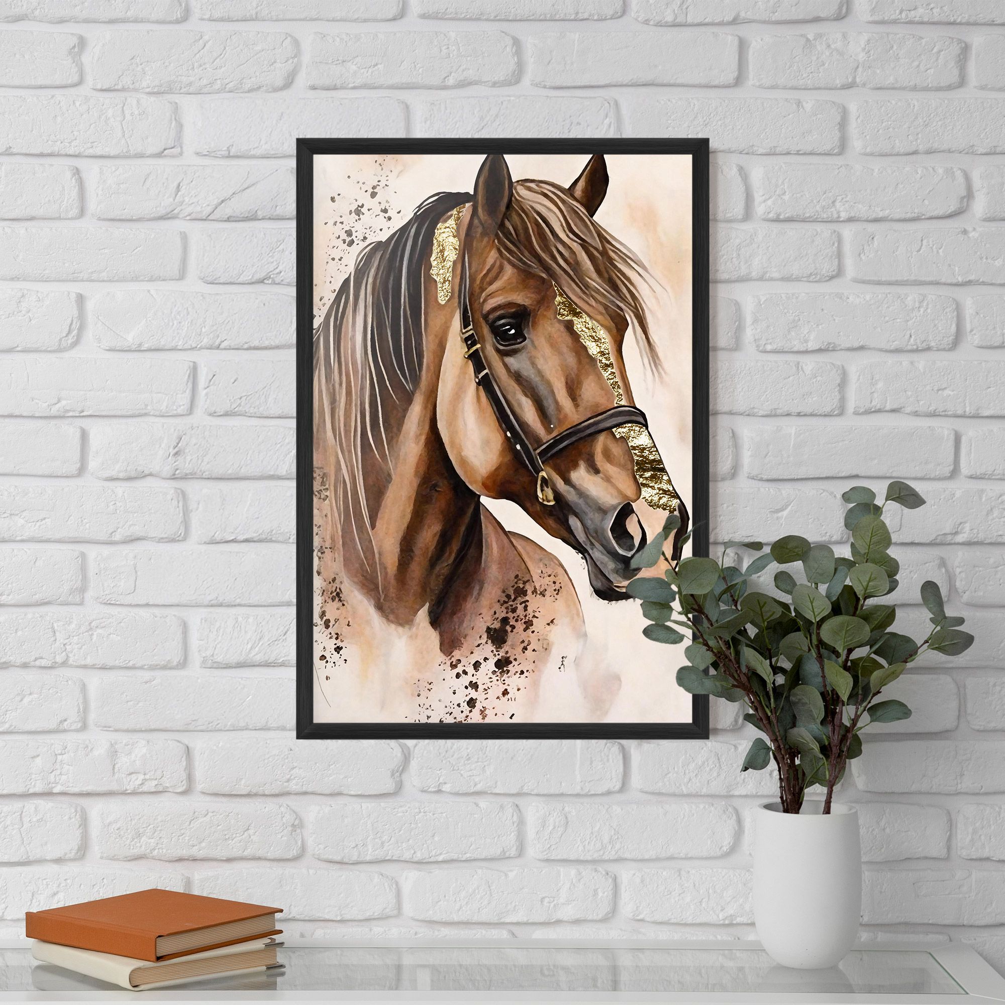 Gold Horse Painting mockup 5