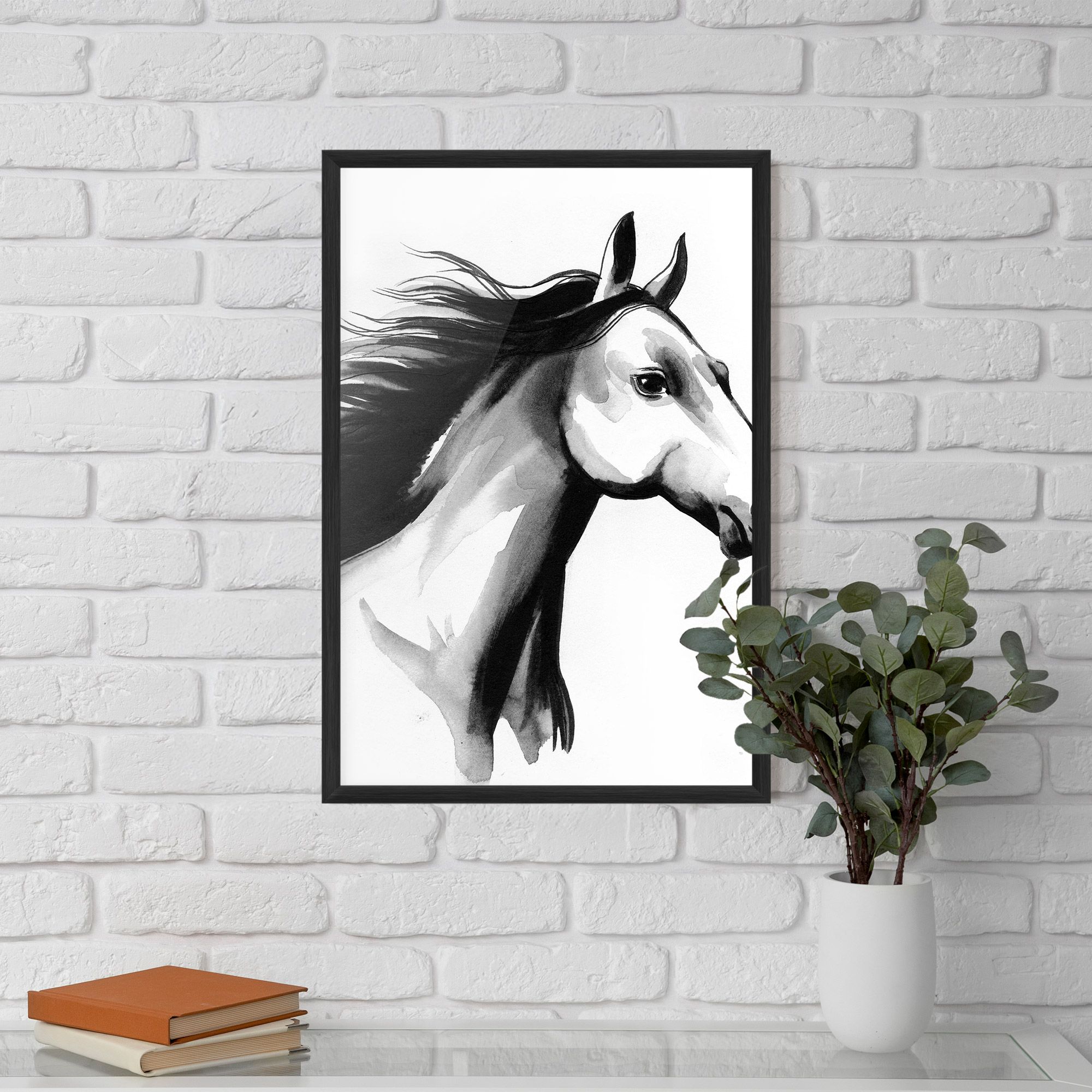 Ink Watercolor Horse mockup 5
