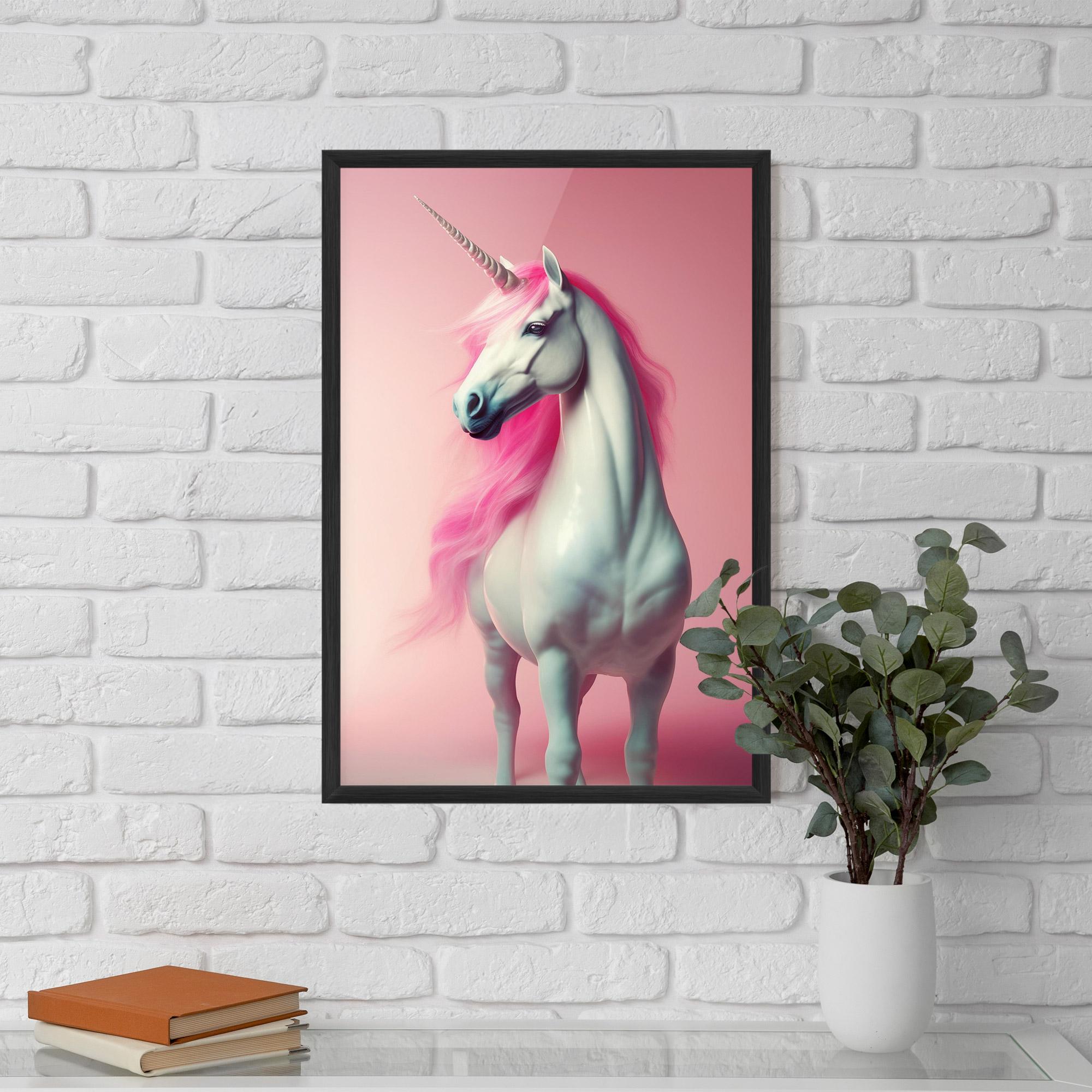 Gerahmte Poster Pink Unicorn mockup 5