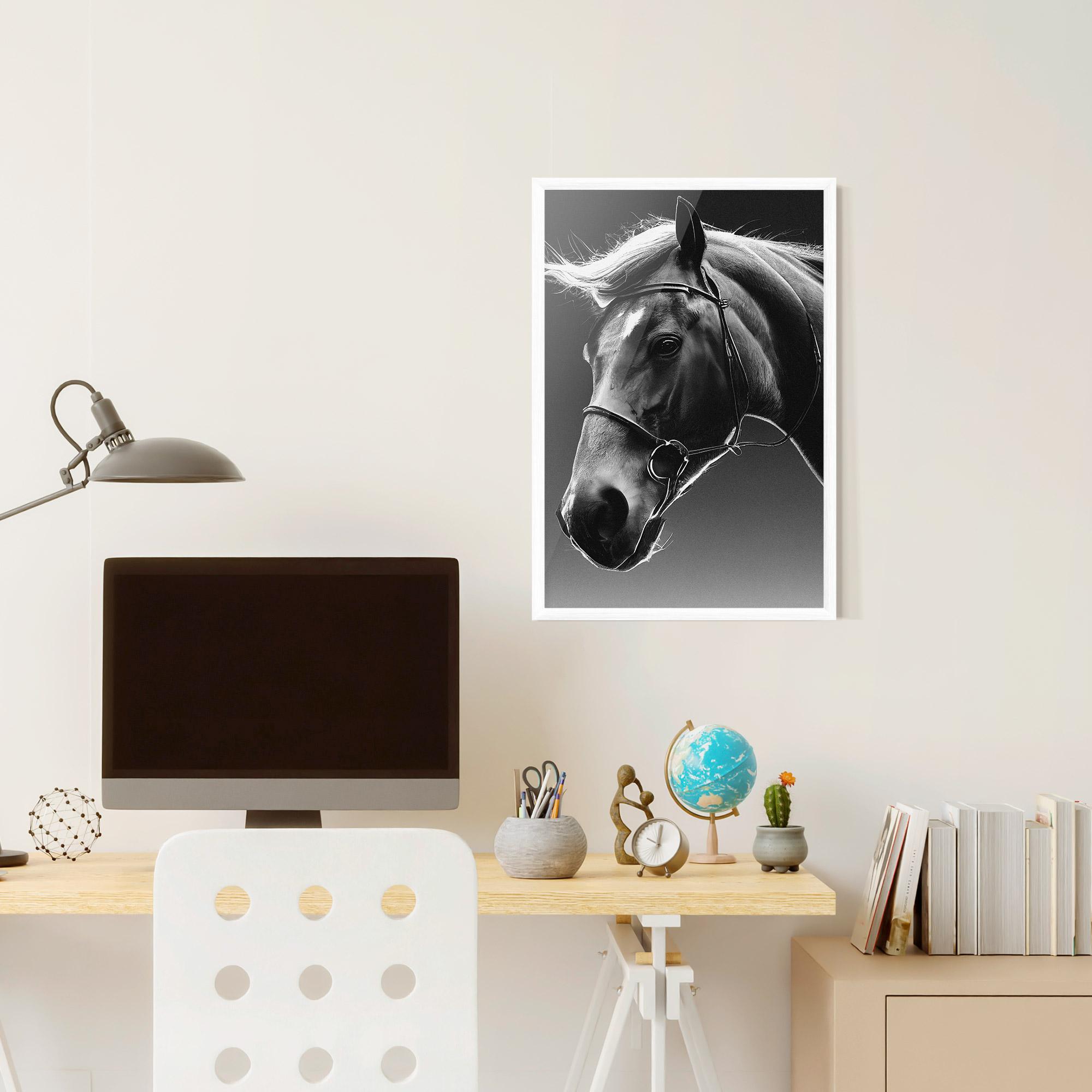 Gerahmte Poster Black Horse Profile mockup 6