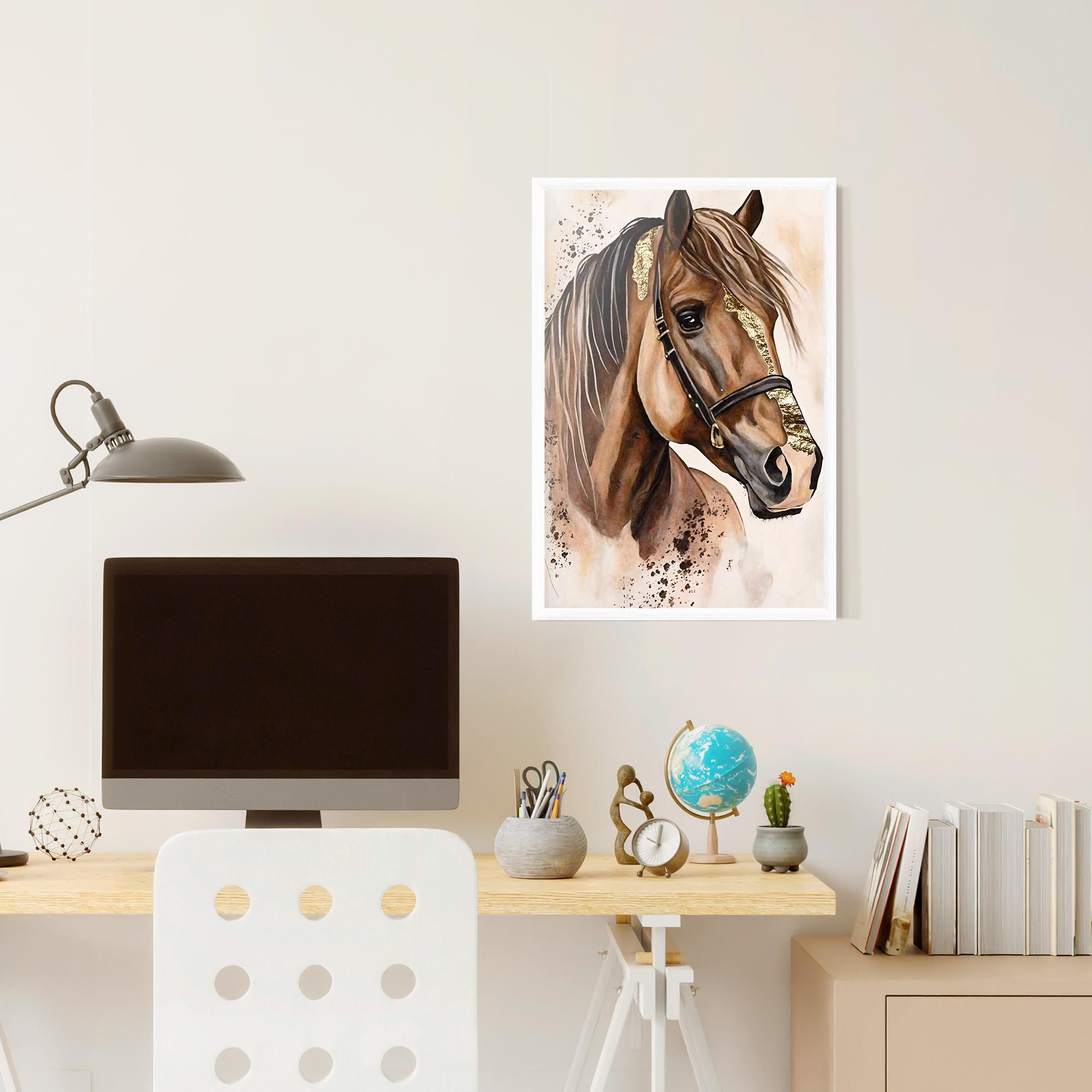 Gerahmte Poster Gold Horse Painting mockup 6