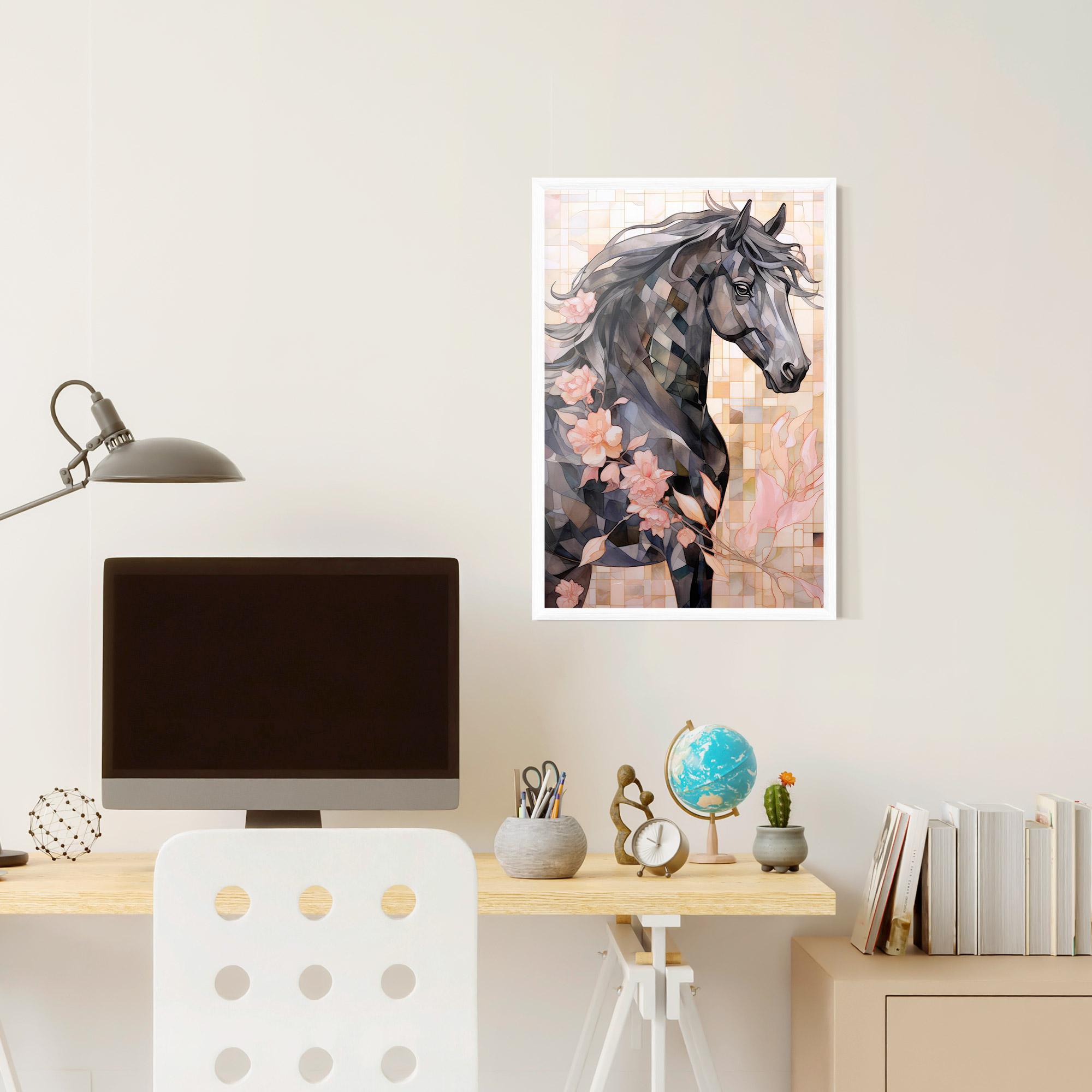 Gerahmte Poster Mosaic Painting Horse mockup 6