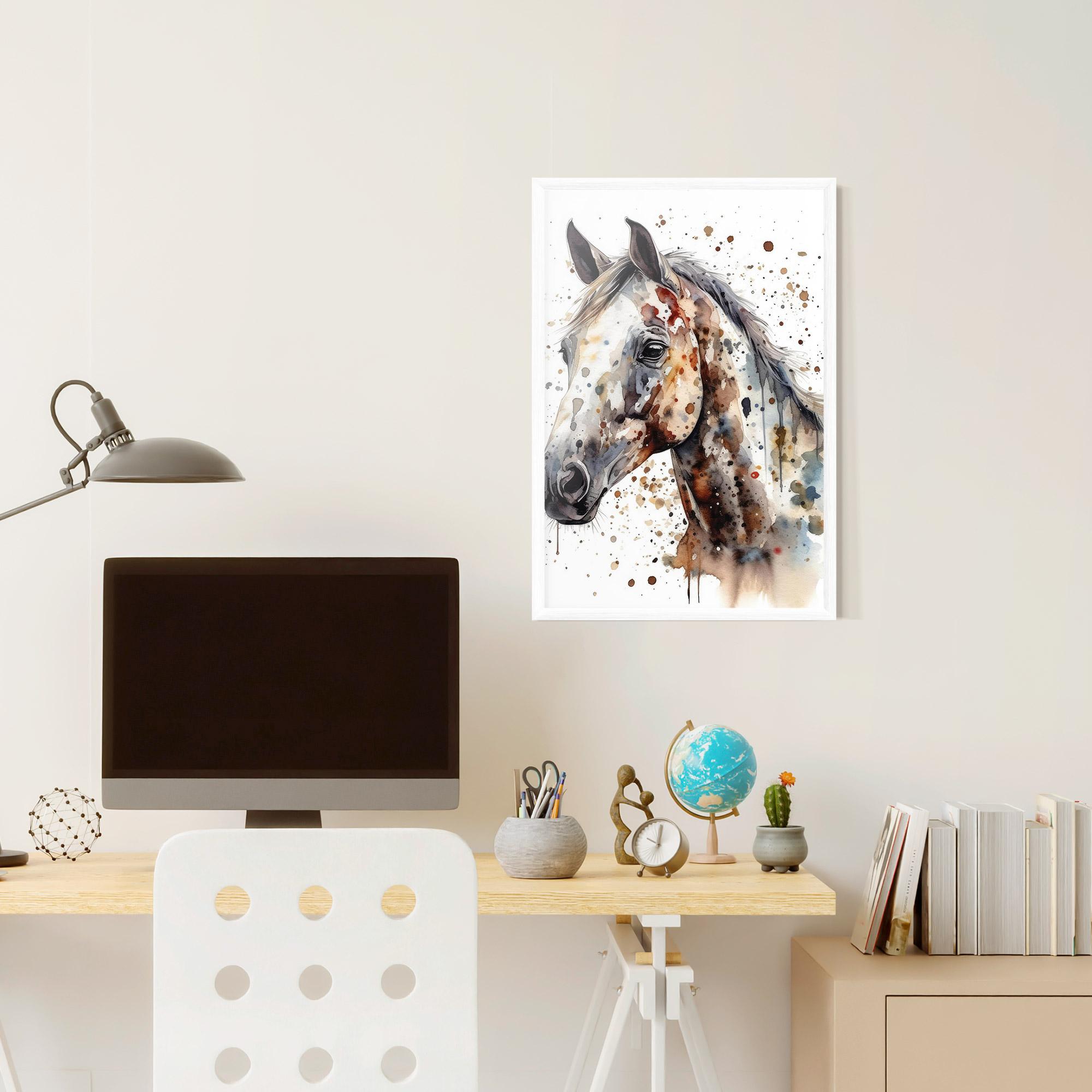 Gerahmte Poster Watercolor Horse mockup 6
