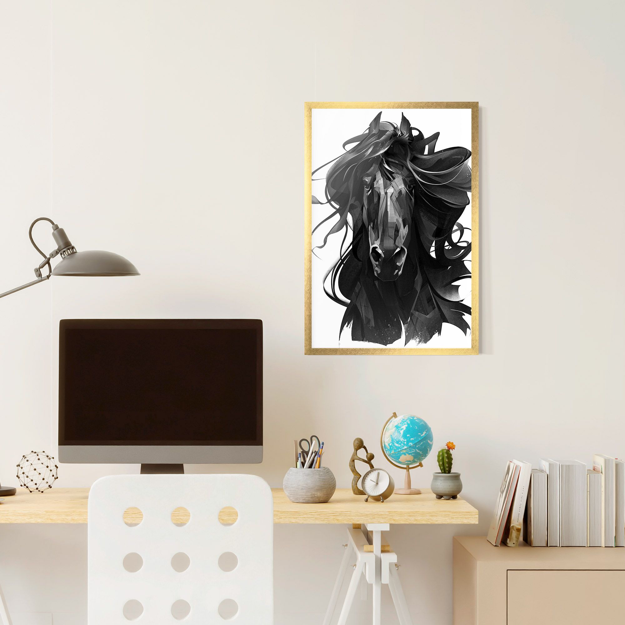 Black Horse Portrait mockup 6