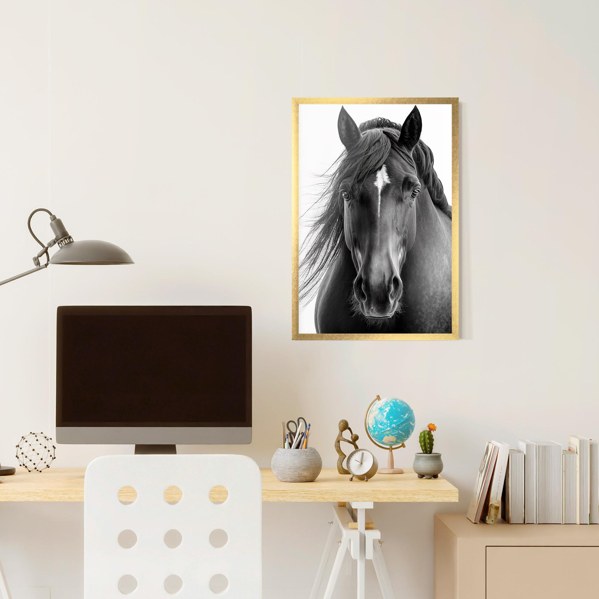 Gerahmte Poster Close Up Horse mockup 6