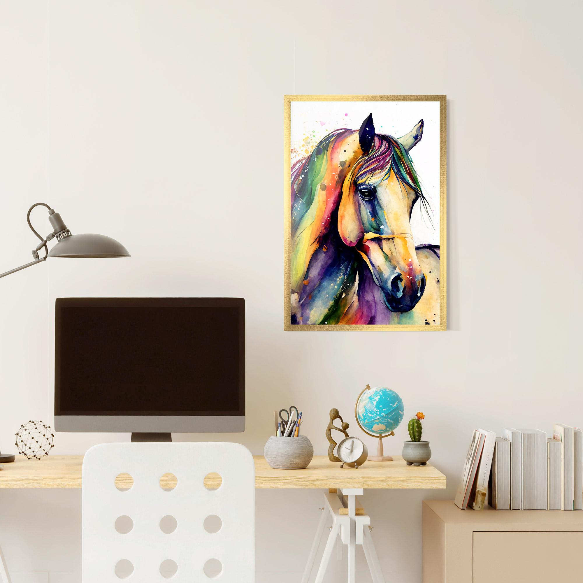 Gerahmte Poster Colorful Horse mockup 6