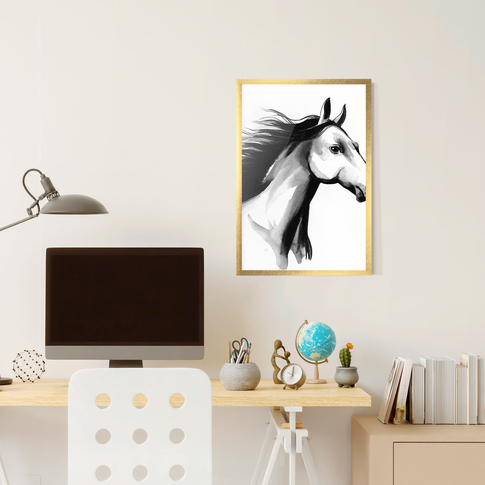 Ink Watercolor Horse mockup 6