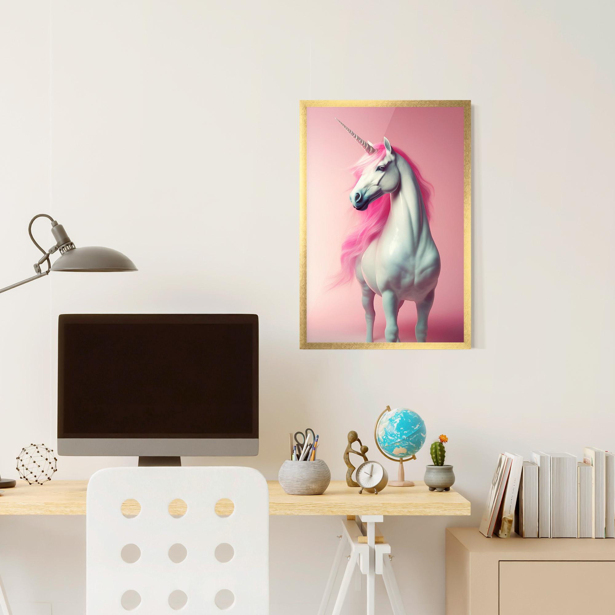 Gerahmte Poster Pink Unicorn mockup 6