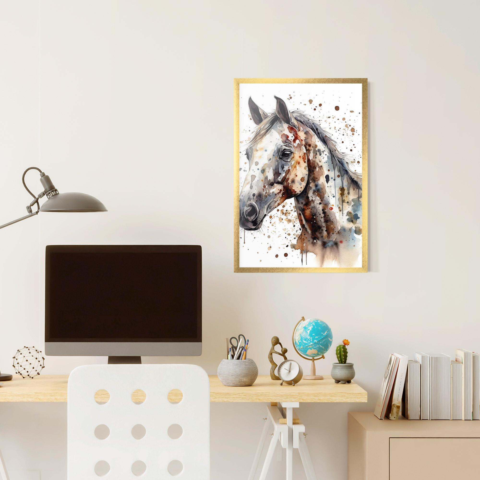 Gerahmte Poster Watercolor Horse mockup 6