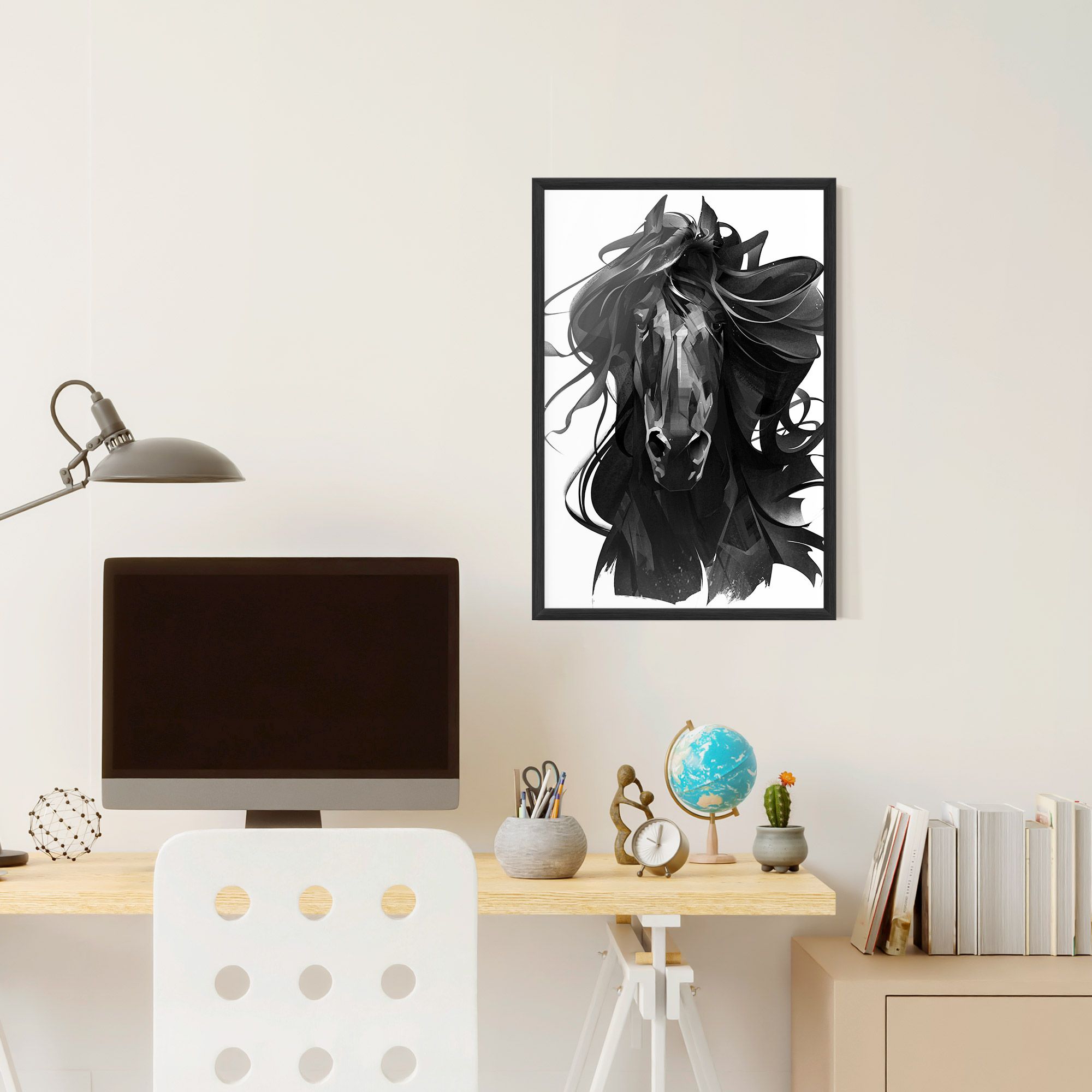 Black Horse Portrait mockup 6