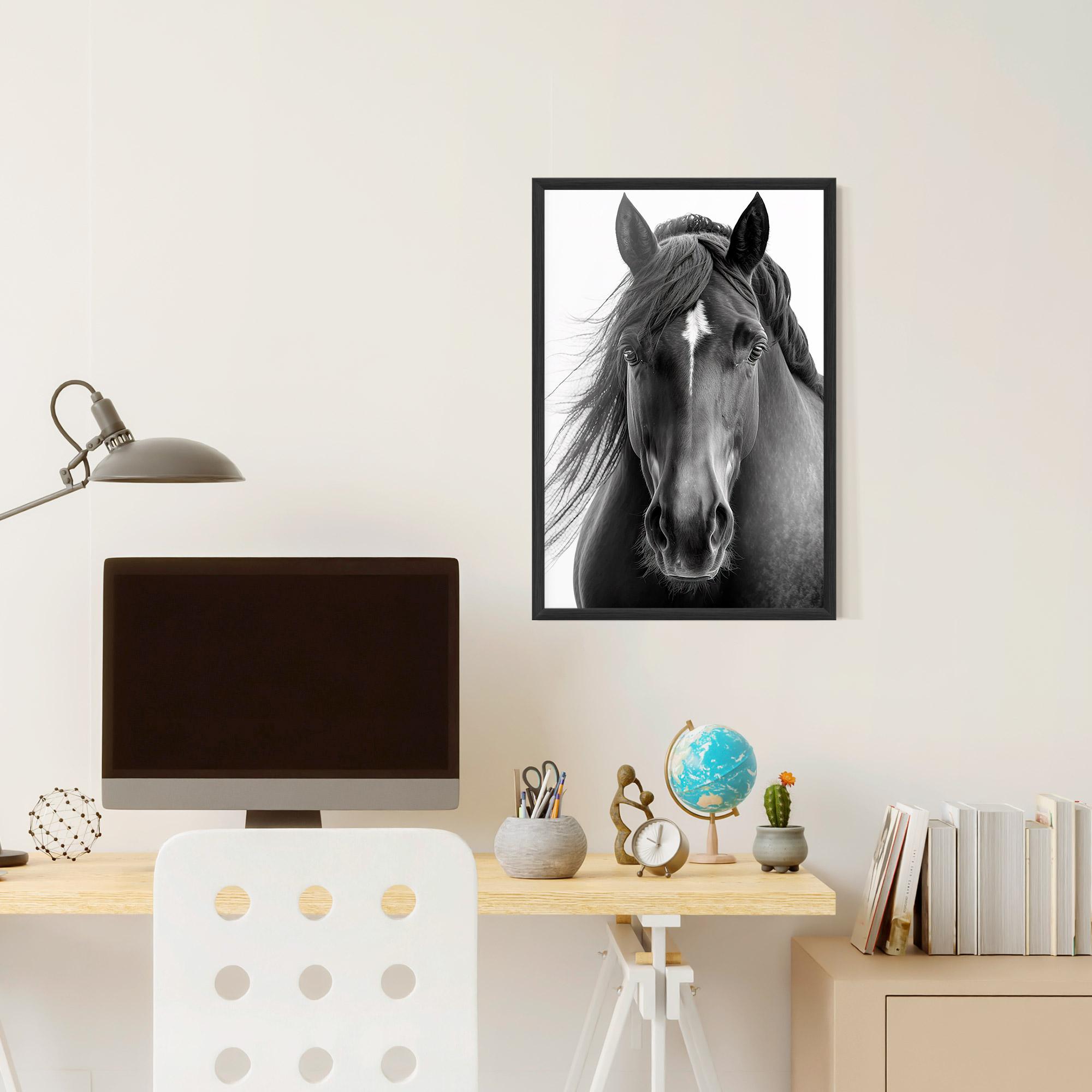 Gerahmte Poster Close Up Horse mockup 6