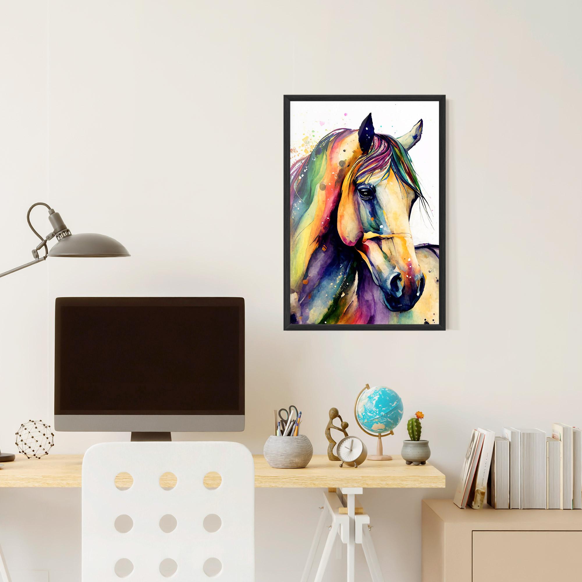 Gerahmte Poster Colorful Horse mockup 6