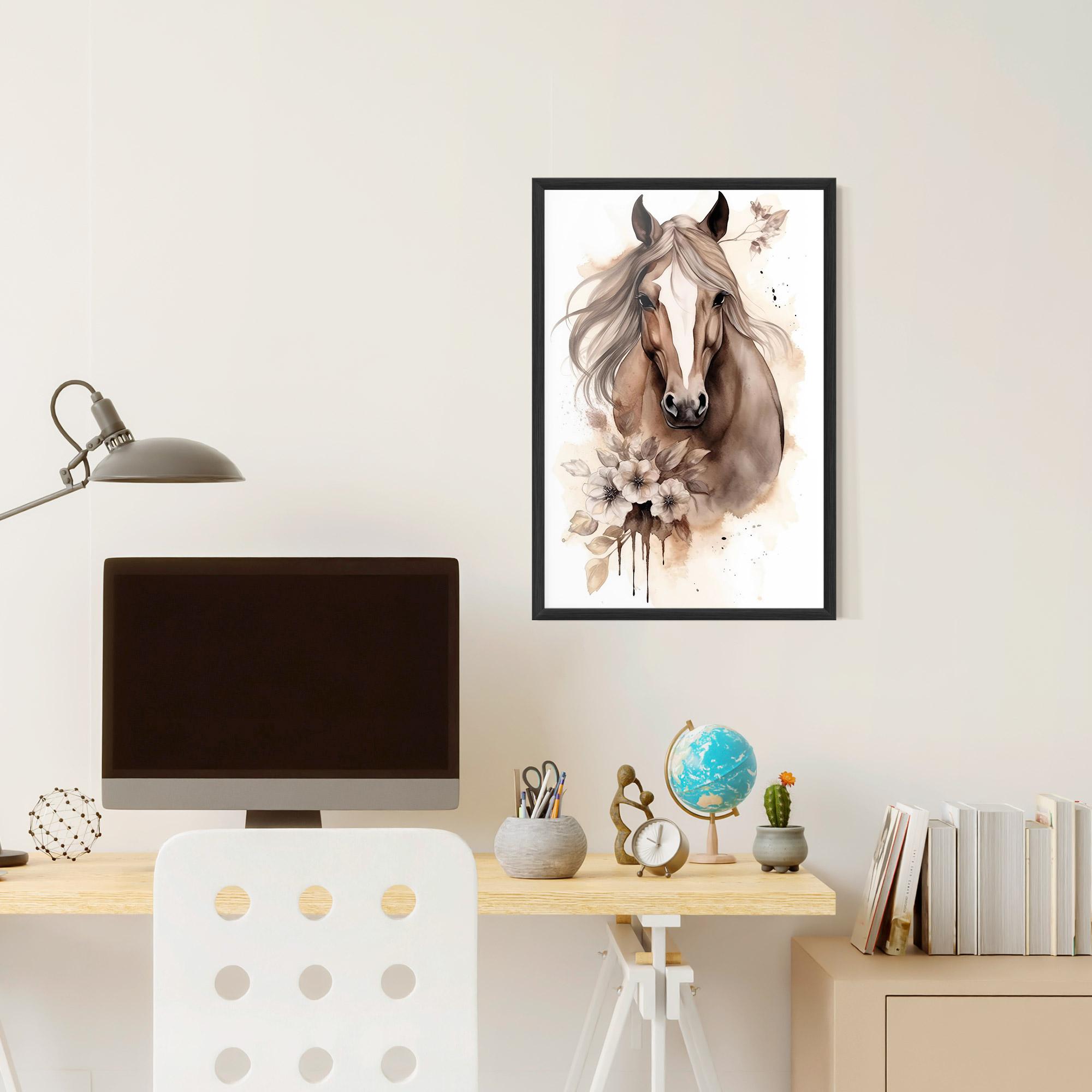 Gerahmte Poster Flower Brown Horse mockup 6