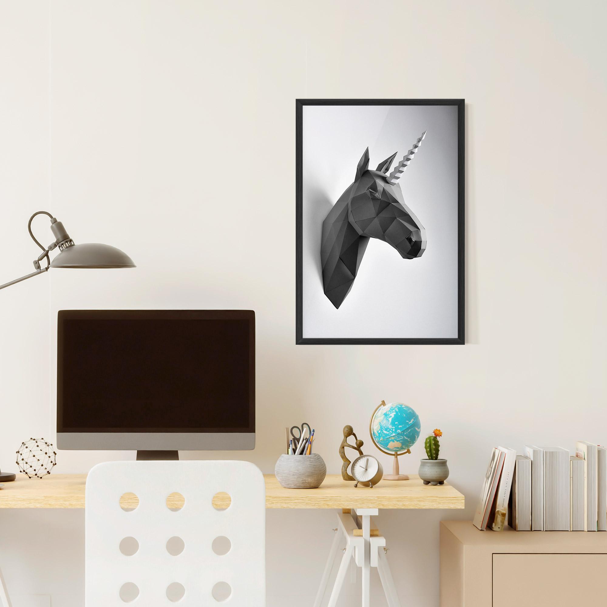 Gerahmte Poster Geometrical Unicorn mockup 6