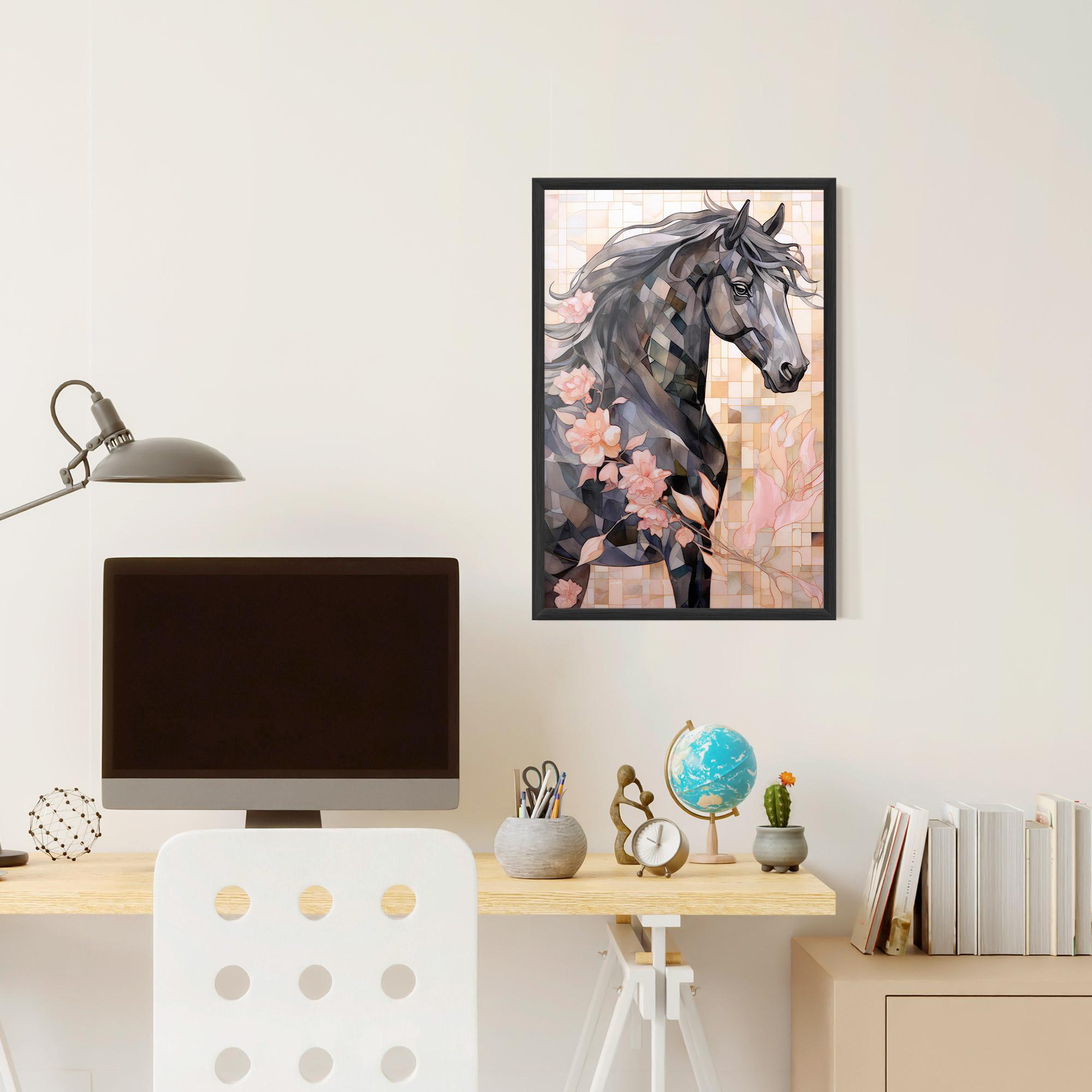 Gerahmte Poster Mosaic Painting Horse mockup 6