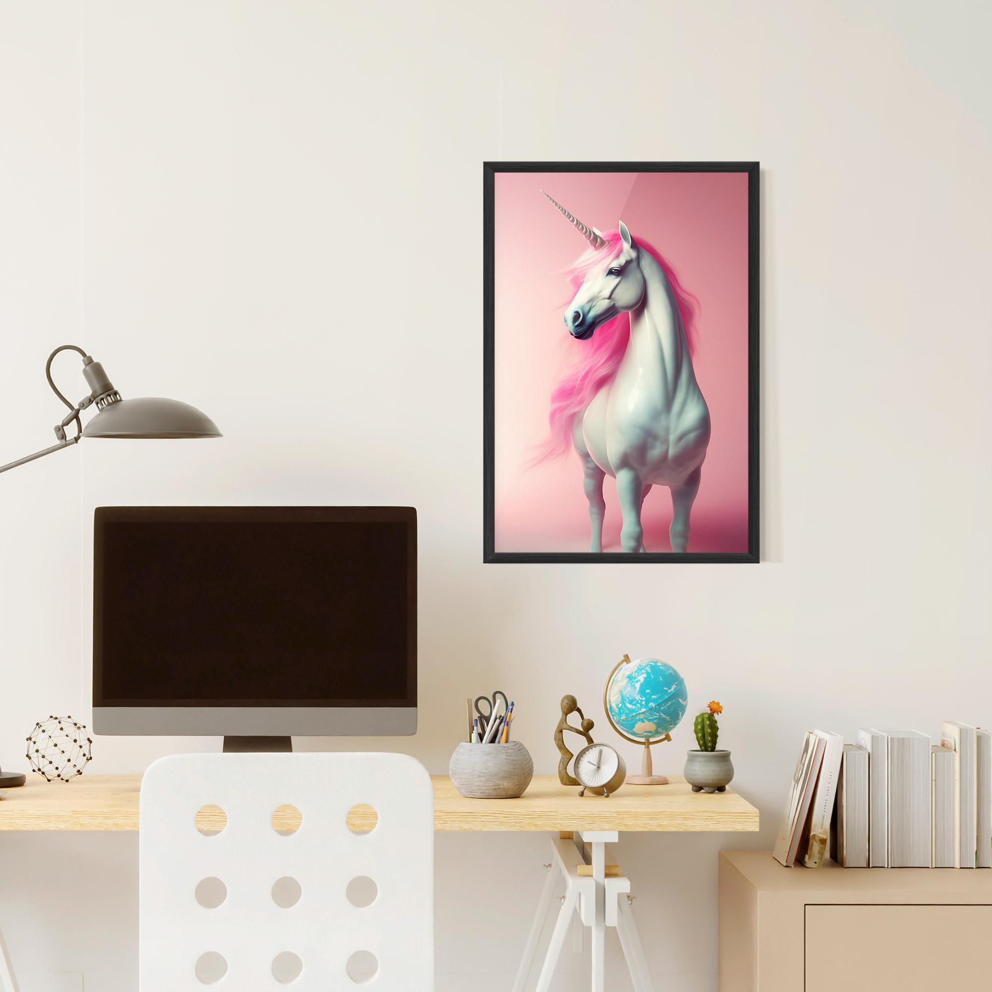 Gerahmte Poster Pink Unicorn mockup 6